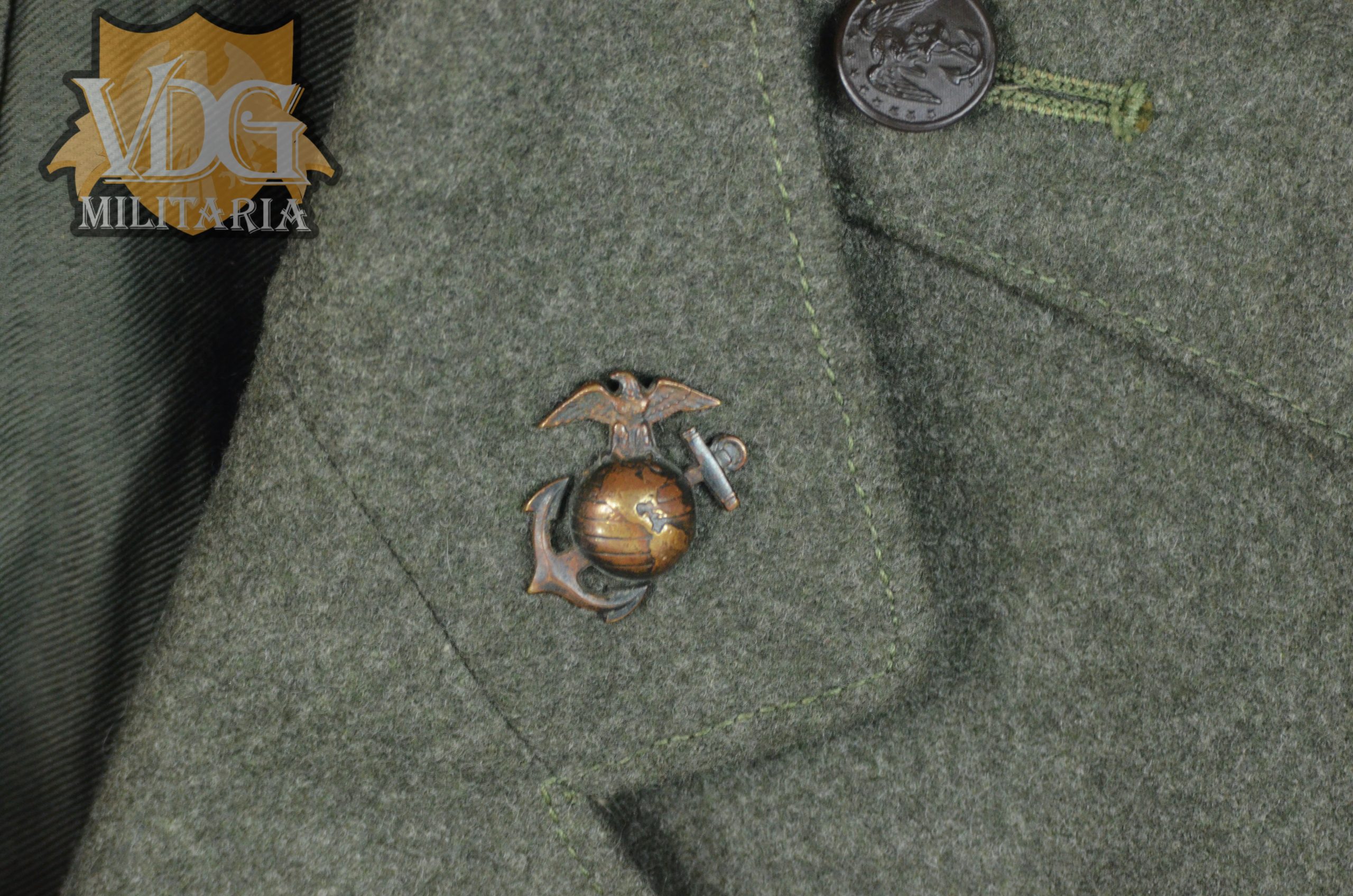 WW2 USMC Blooded 1st Guadalcanal Patched Dress Jacket with Awards - Image 7