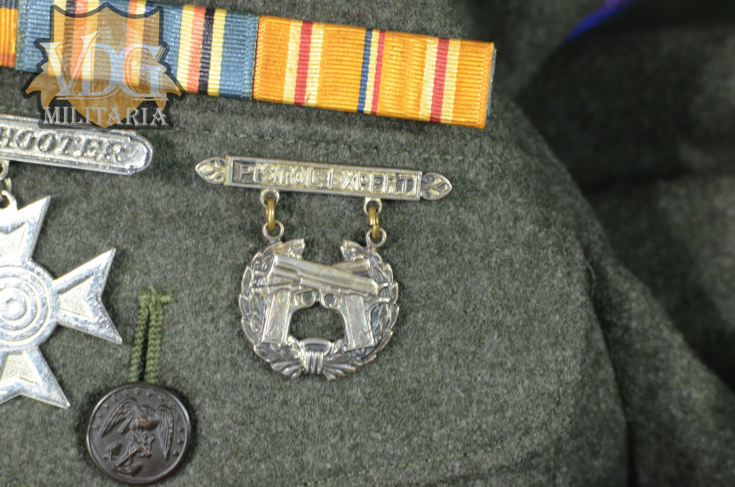 WW2 USMC Blooded 1st Guadalcanal Patched Dress Jacket with Awards - Image 15