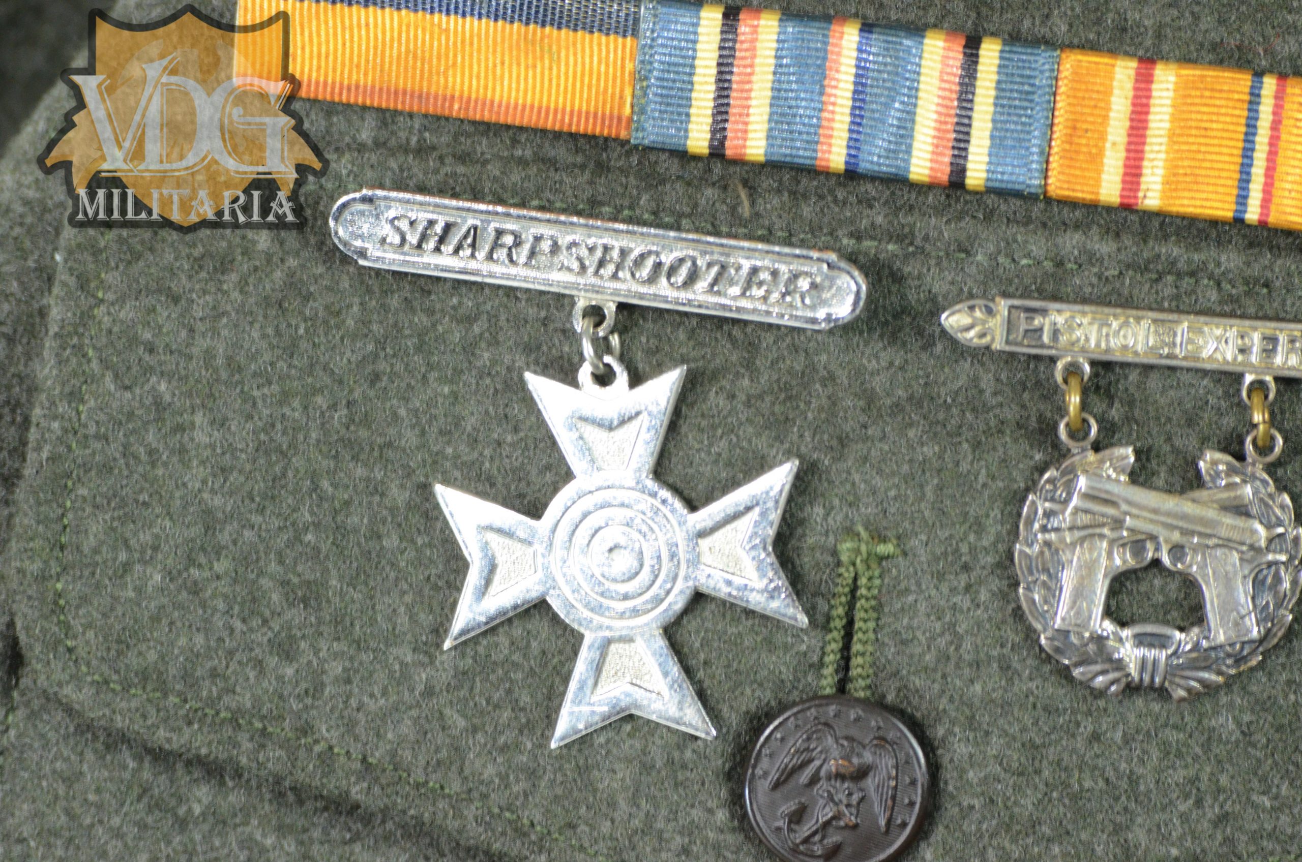 WW2 USMC Blooded 1st Guadalcanal Patched Dress Jacket with Awards - Image 16