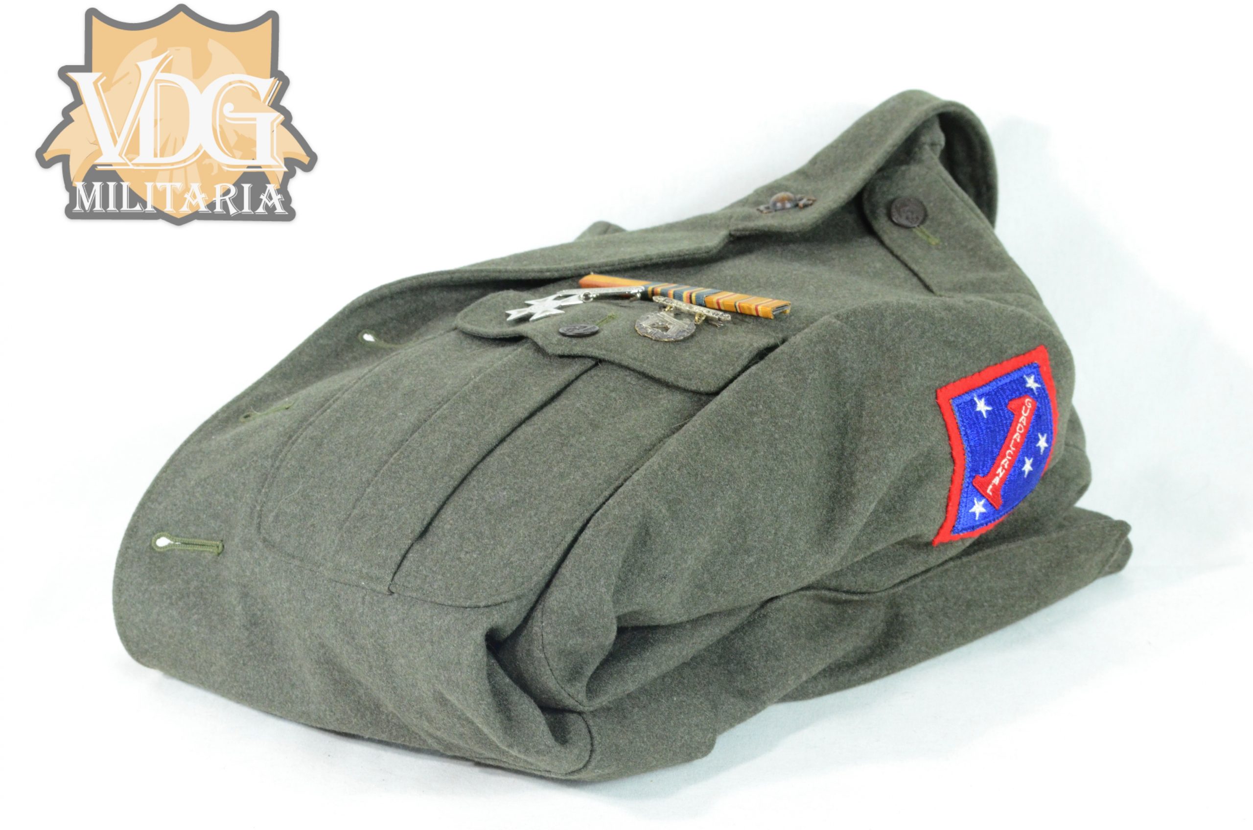 WW2 USMC Blooded 1st Guadalcanal Patched Dress Jacket with Awards - Image 18