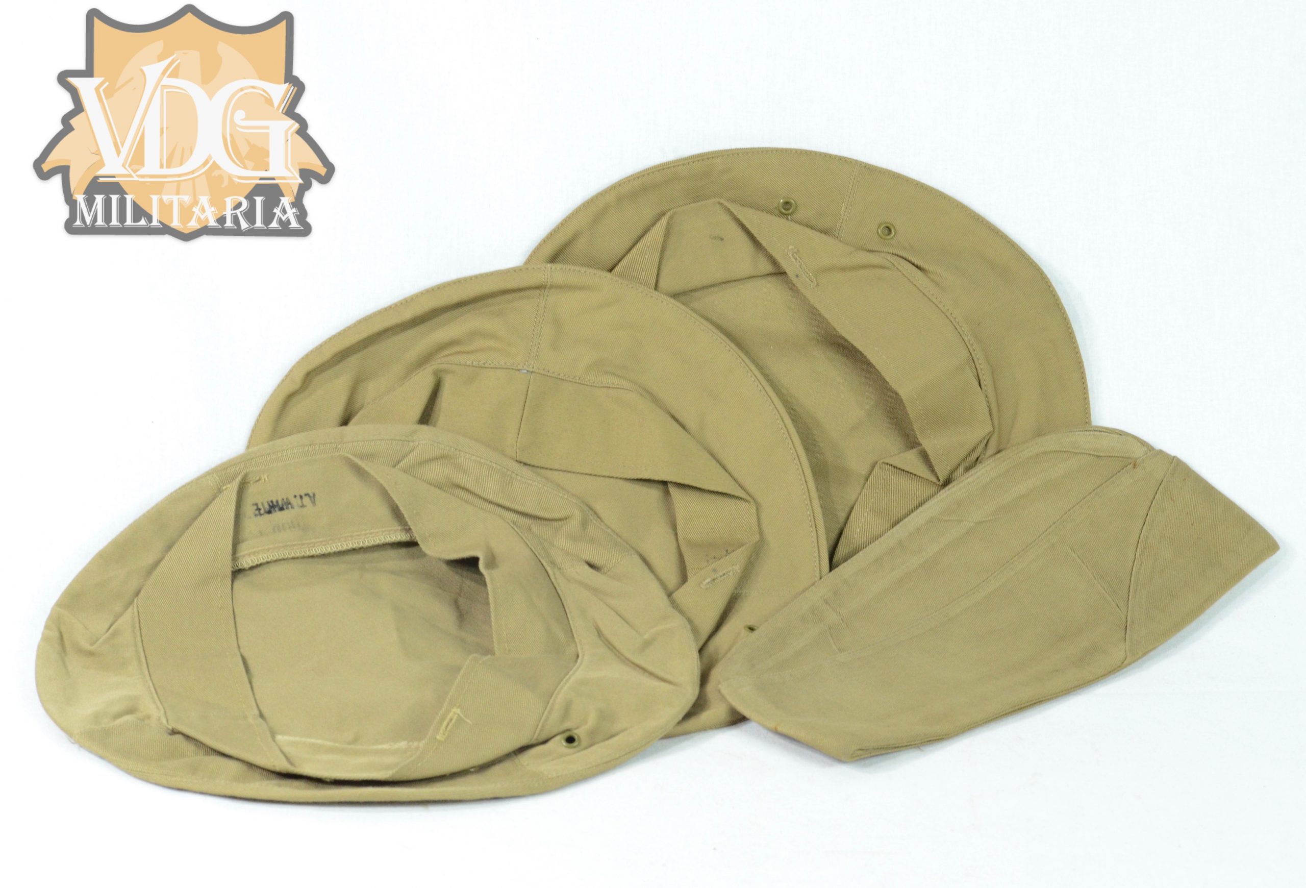 WW2 USMC Headgear Grouping-3 Visor Covers and Garrison Cap - Image 3