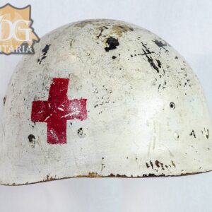 WW2 US Navy Corpsmans USN M1 White Helmet Liner with Medic Red Cross - Image 2