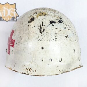WW2 US Navy Corpsmans USN M1 White Helmet Liner with Medic Red Cross - Image 3