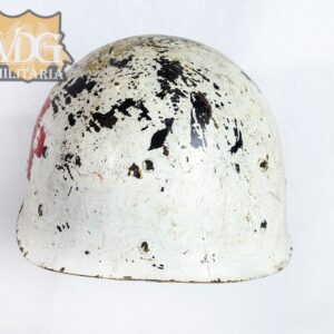 WW2 US Navy Corpsmans USN M1 White Helmet Liner with Medic Red Cross - Image 5