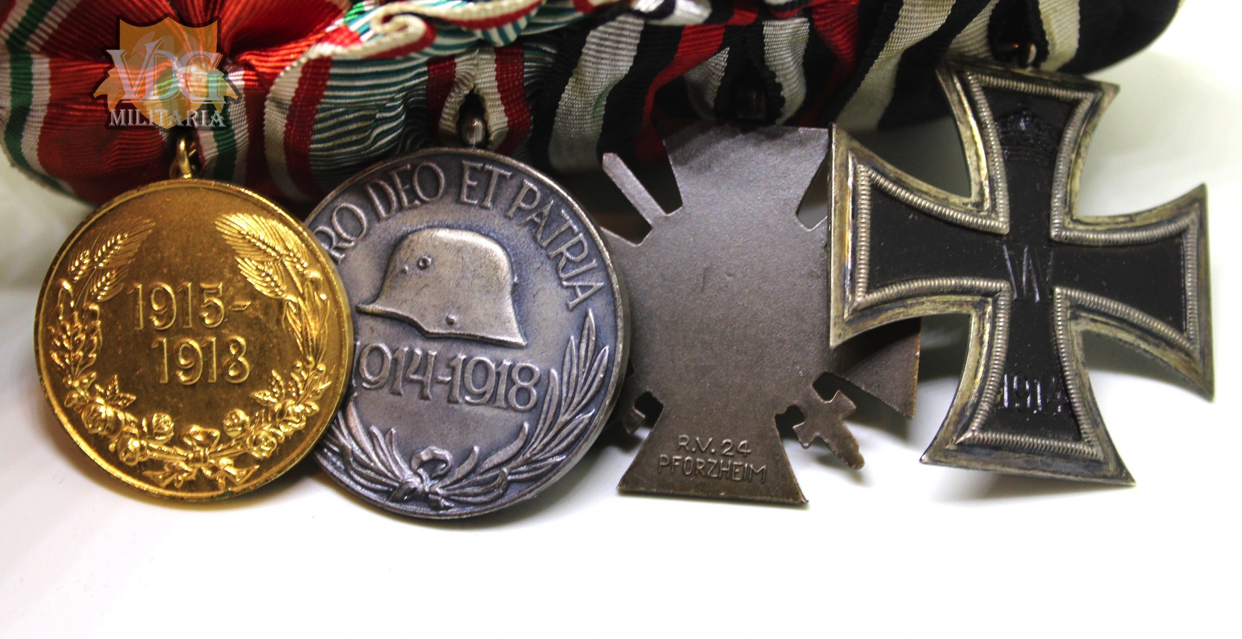 WW1 German/Austrian/Bulgarian Eastern Front 4 Place Medal Bar - Image 12