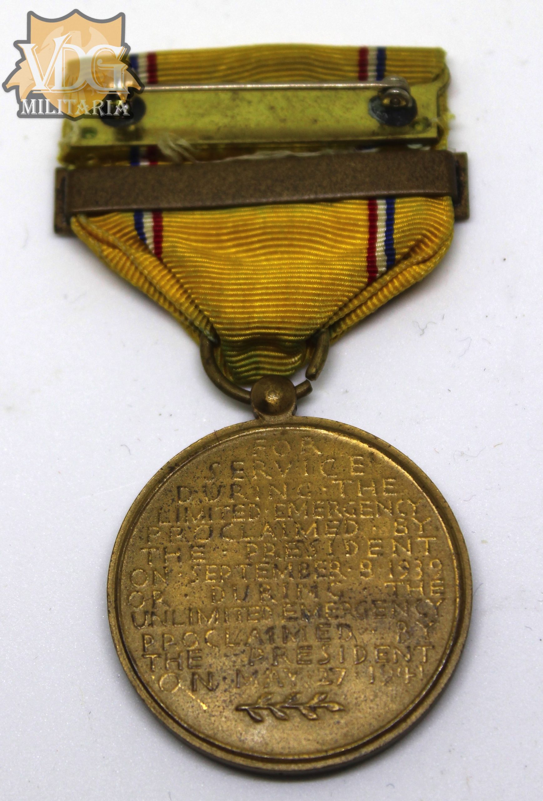 WW2 US American Defense Medal with Fleet Bar-Slot Brooch - Image 5