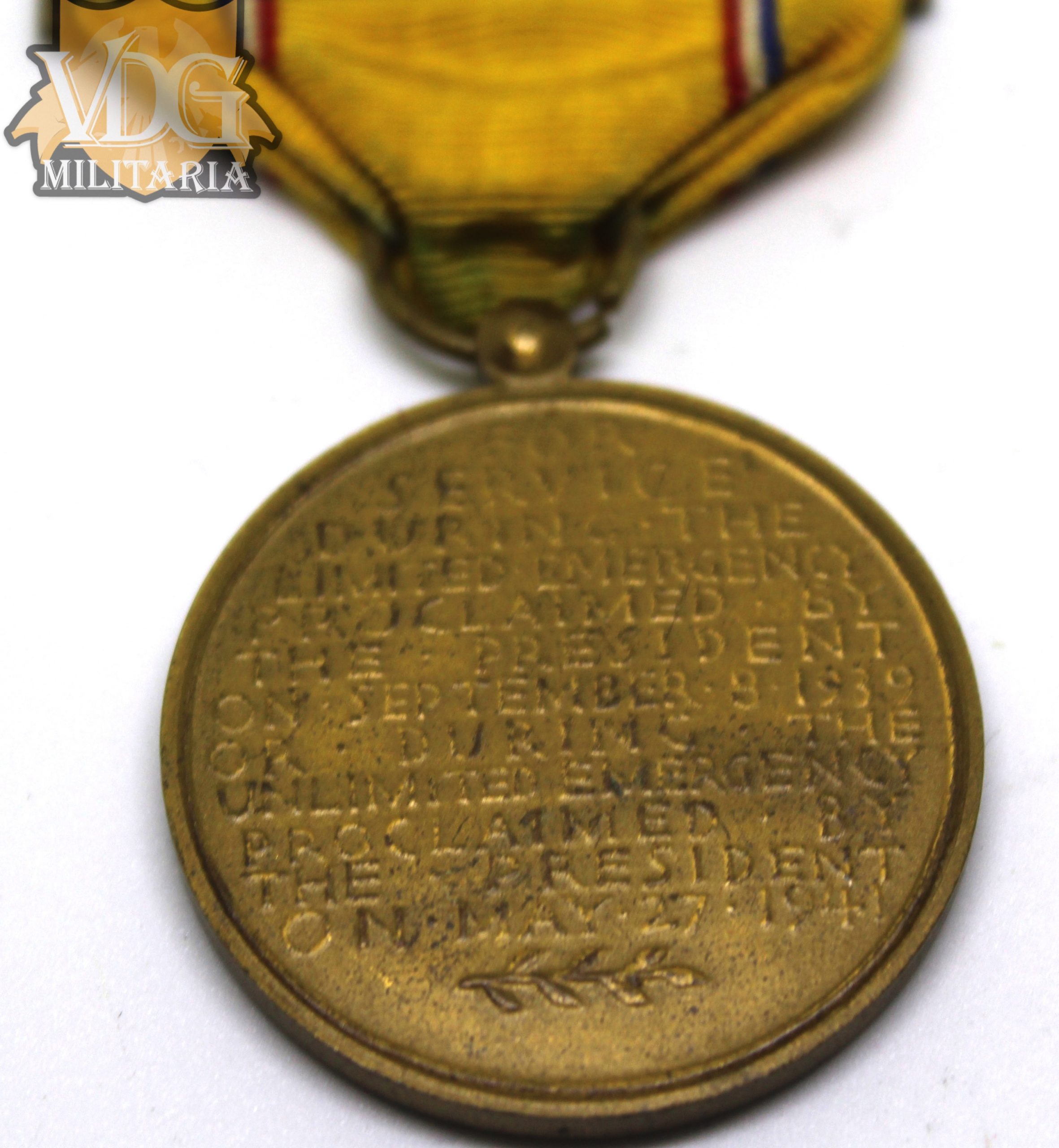 WW2 US American Defense Medal with Fleet Bar-Slot Brooch - Image 6