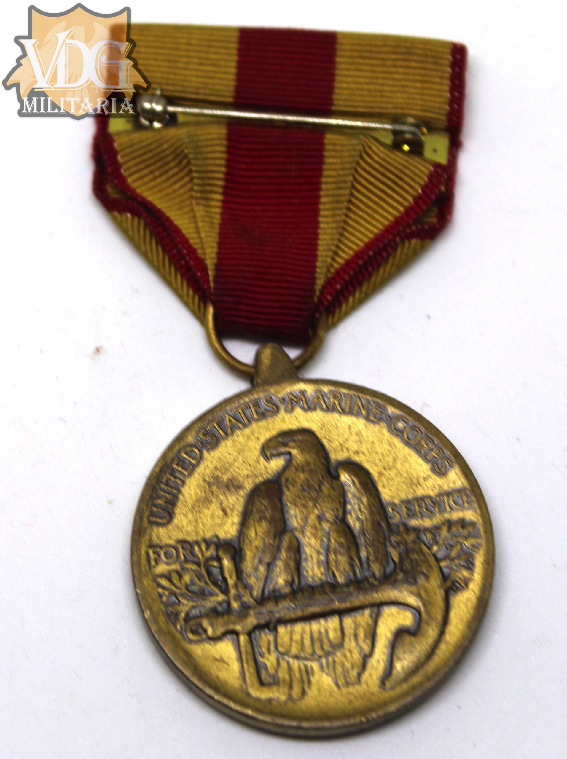 US Marine Corps Expeditionary Medal-Crimp Brooch - Image 5