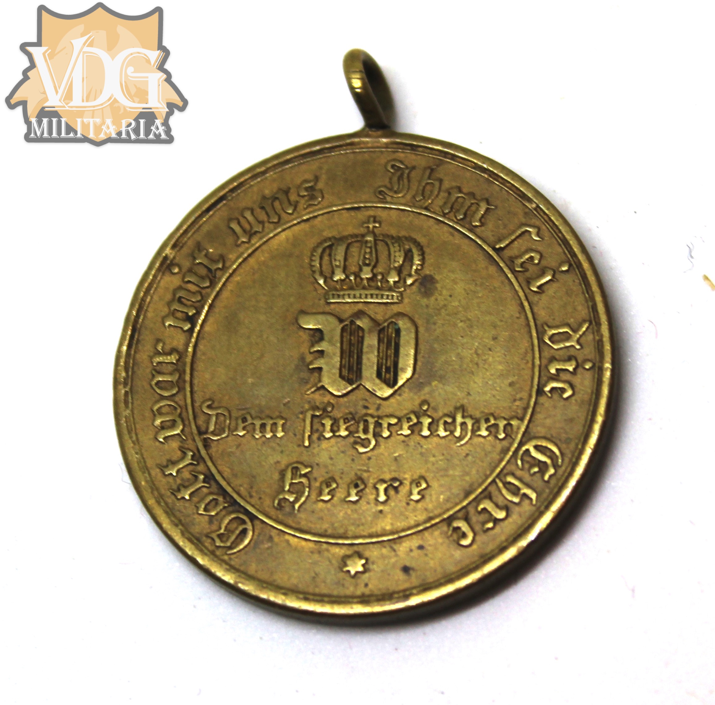 Prussian Franco-Prussian War Medal 1870/1871 (Kriegsdenkmünze für Kämpfer) - Image 3