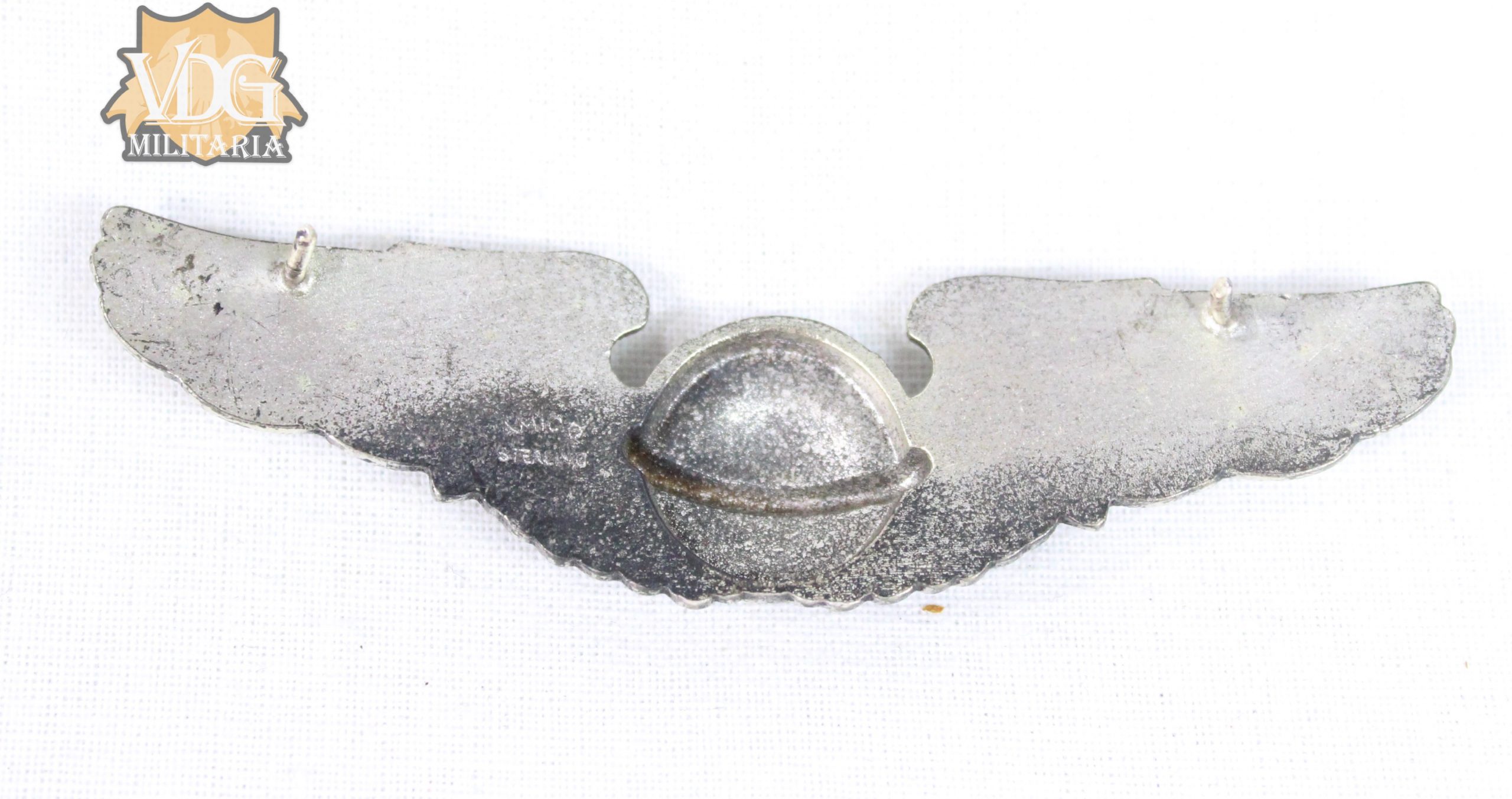 WW2 US Army Air Force Navigator Clutchback Wings-AMICO Sterling Silver - Image 2