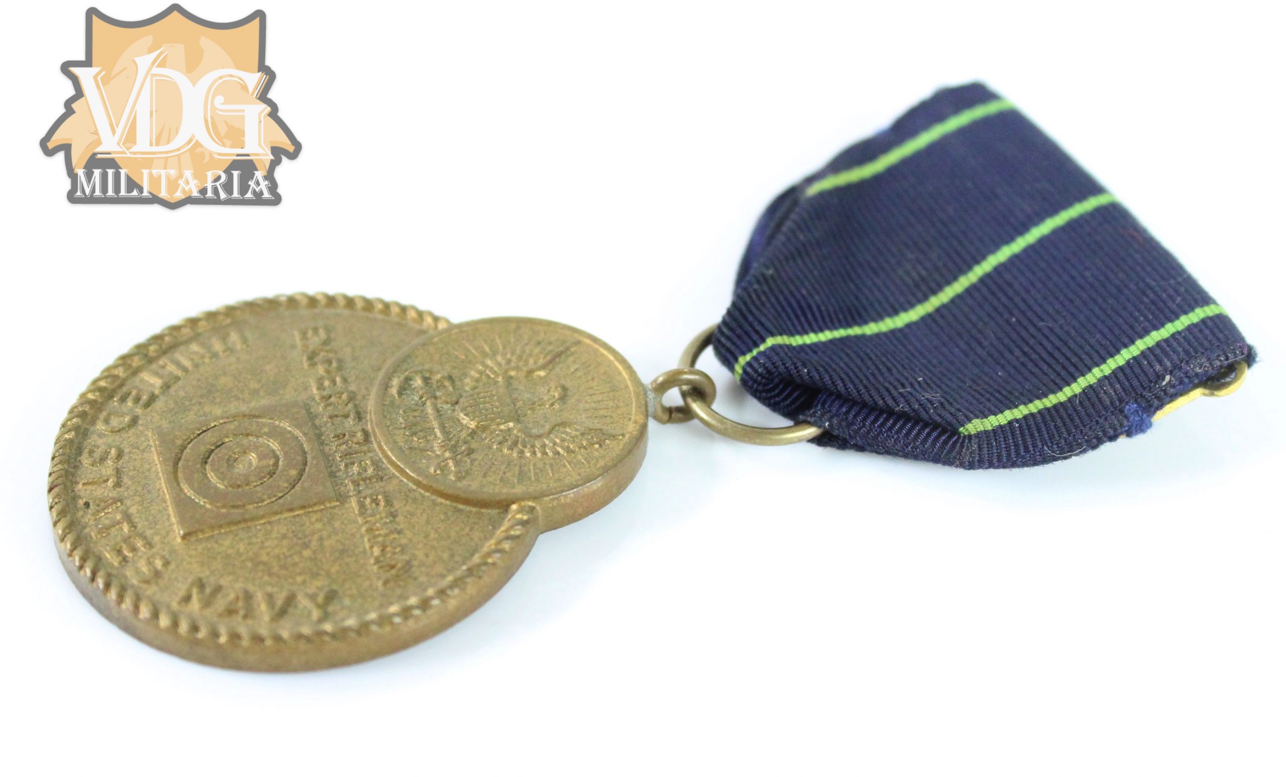 WW2 Era US Navy Expert Rifleman Marksman Medal-Slot Brooch - Image 5