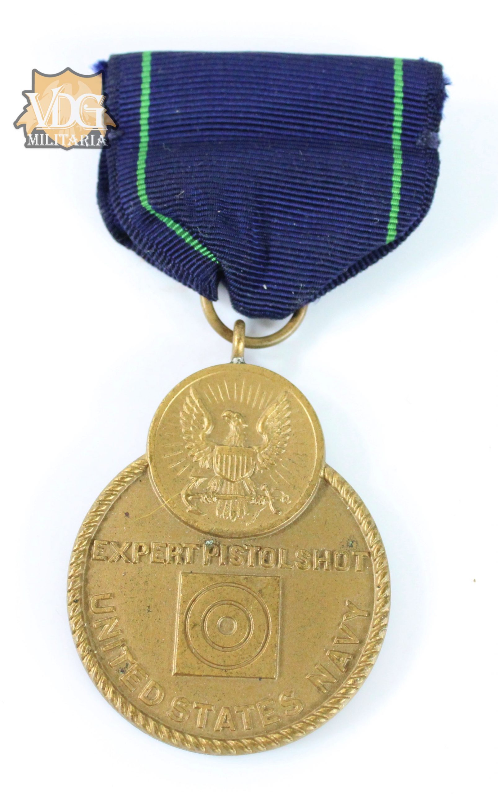 WW2 Era US Navy Expert Pistol Shot Marksman Medal-Slot Brooch