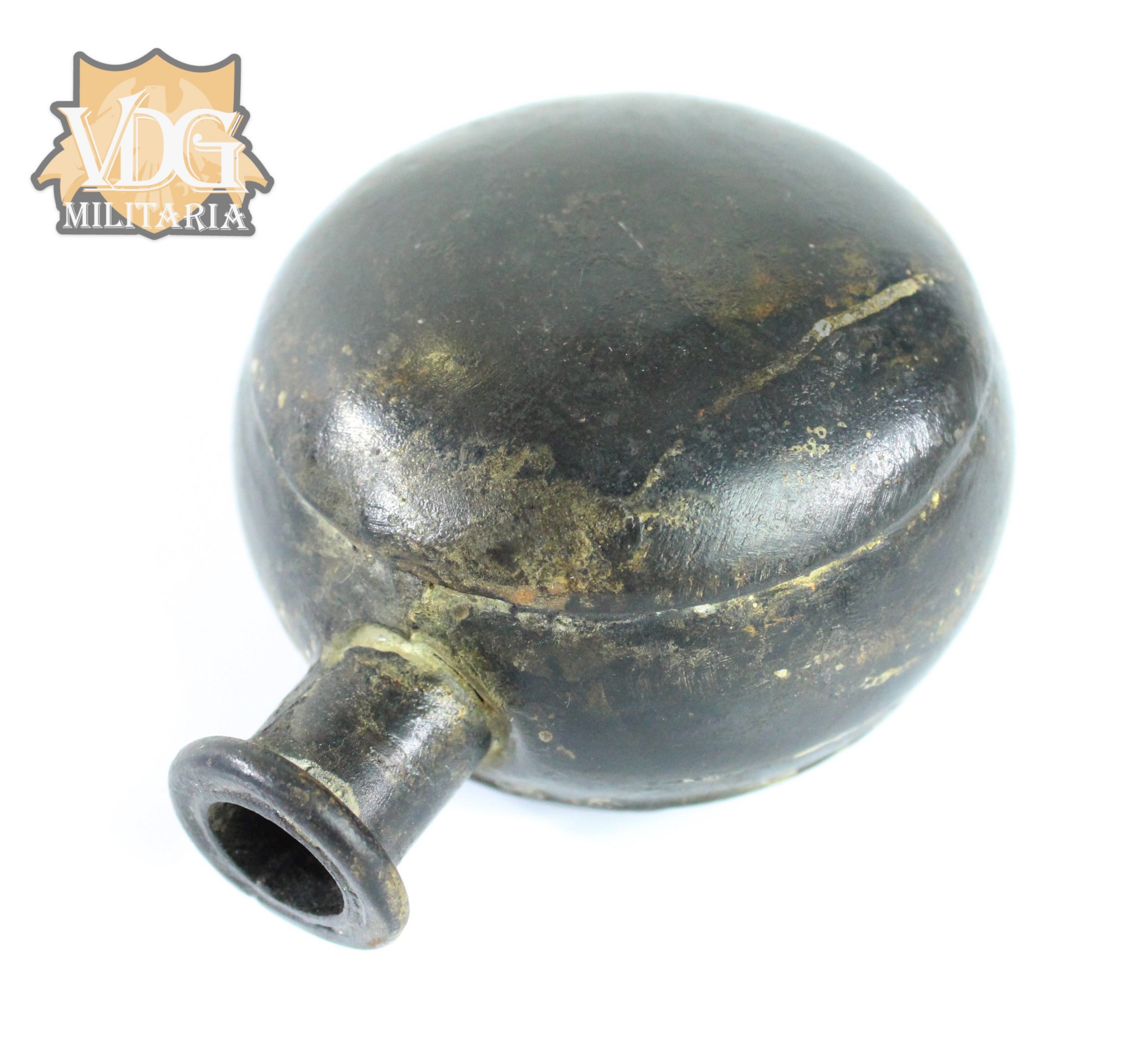 US Civil War Ceramic Powder Flask - Image 6