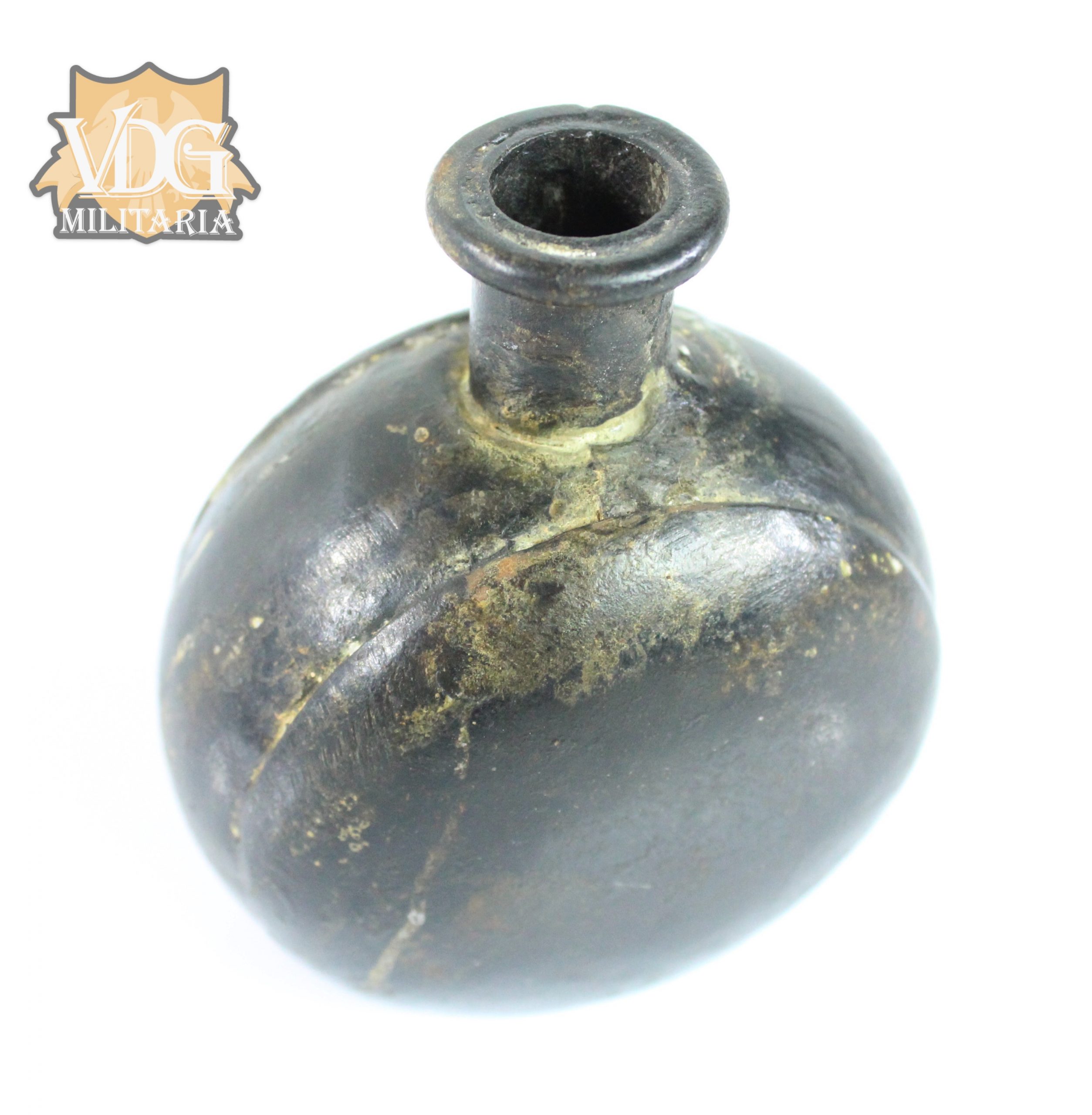 US Civil War Ceramic Powder Flask - Image 4
