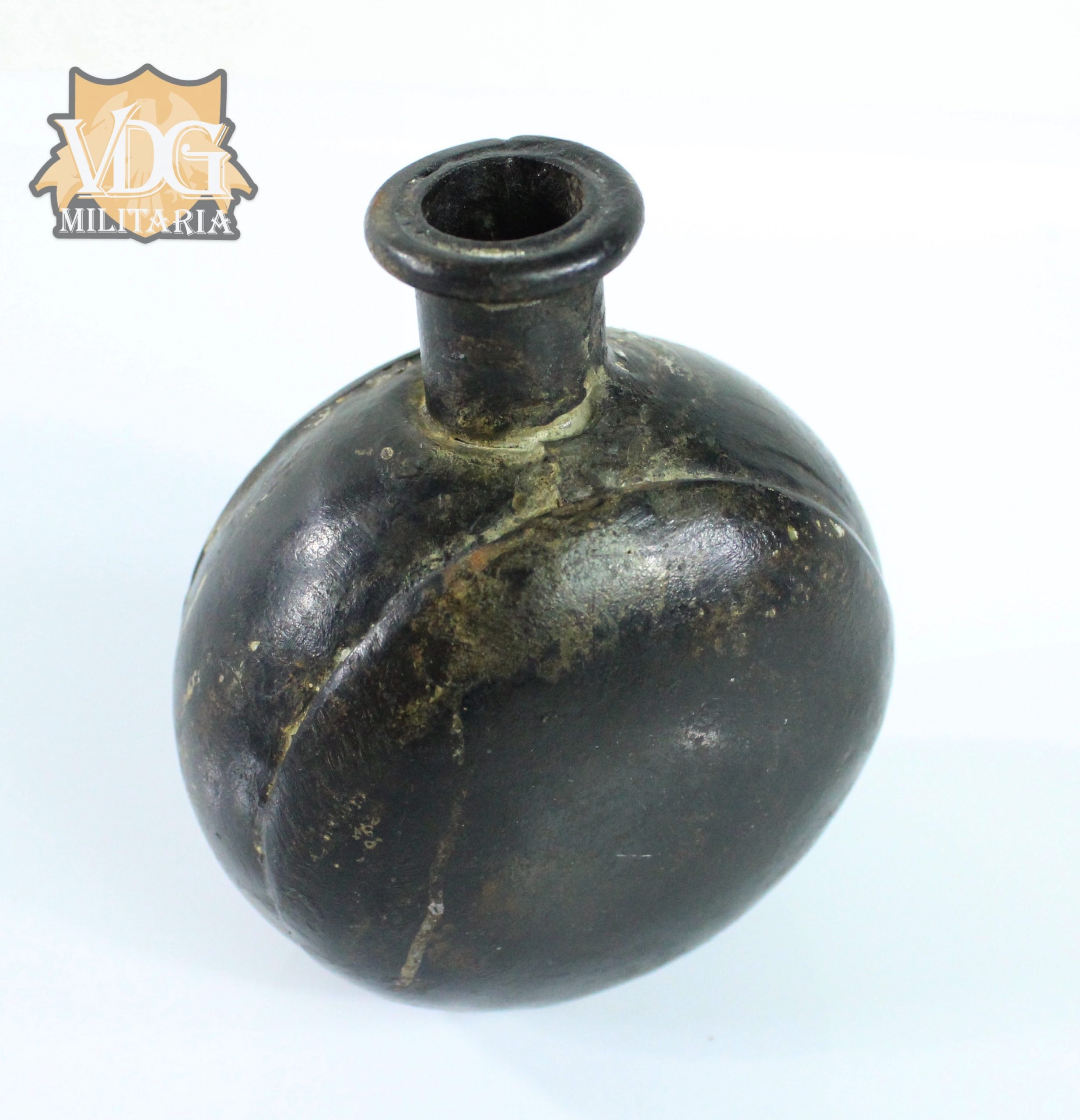 US Civil War Ceramic Powder Flask - Image 3