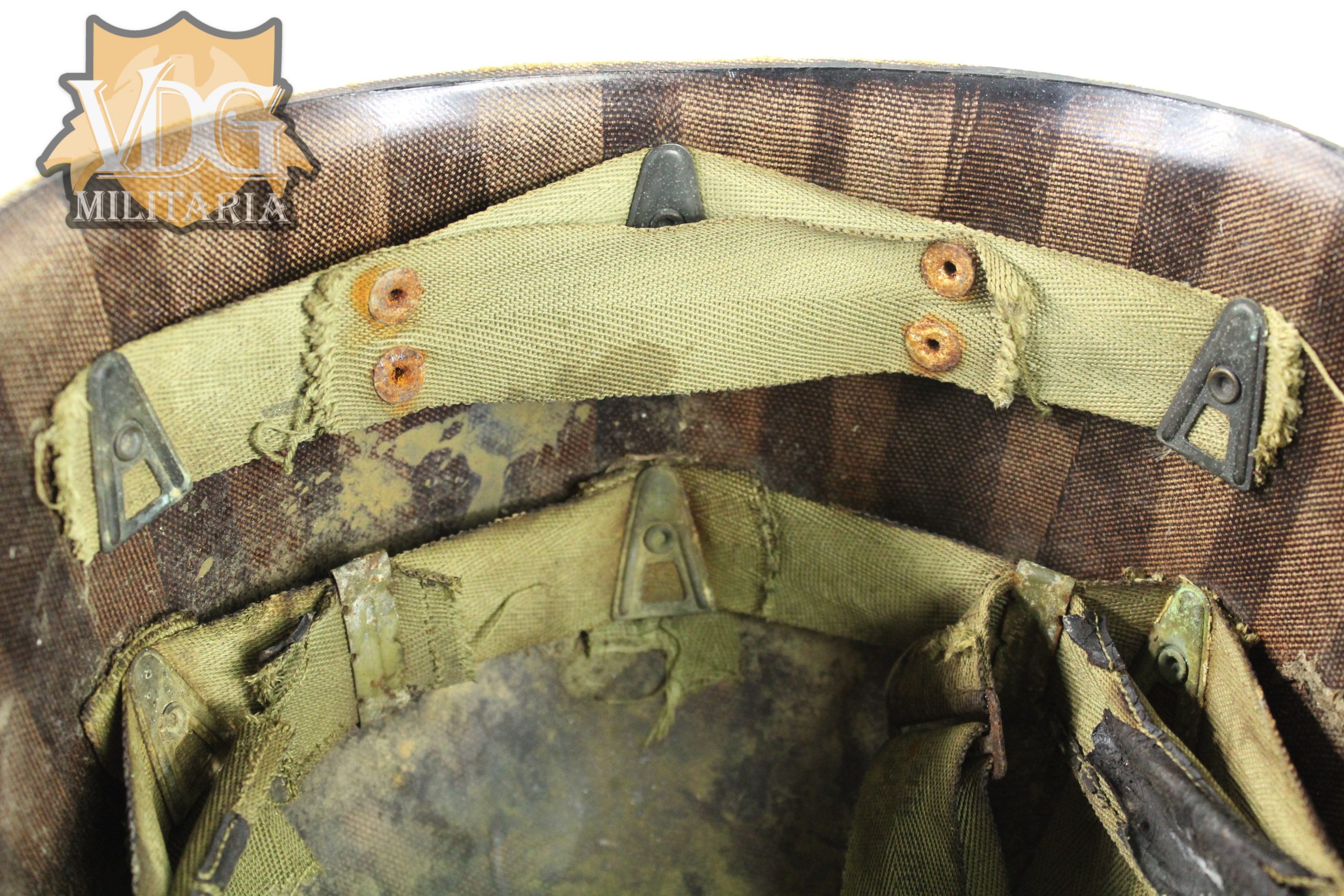 Korean War Era US Army Pennsylvania 372nd National Guard Firestone 1951 M1 Helmet Liner - Image 10