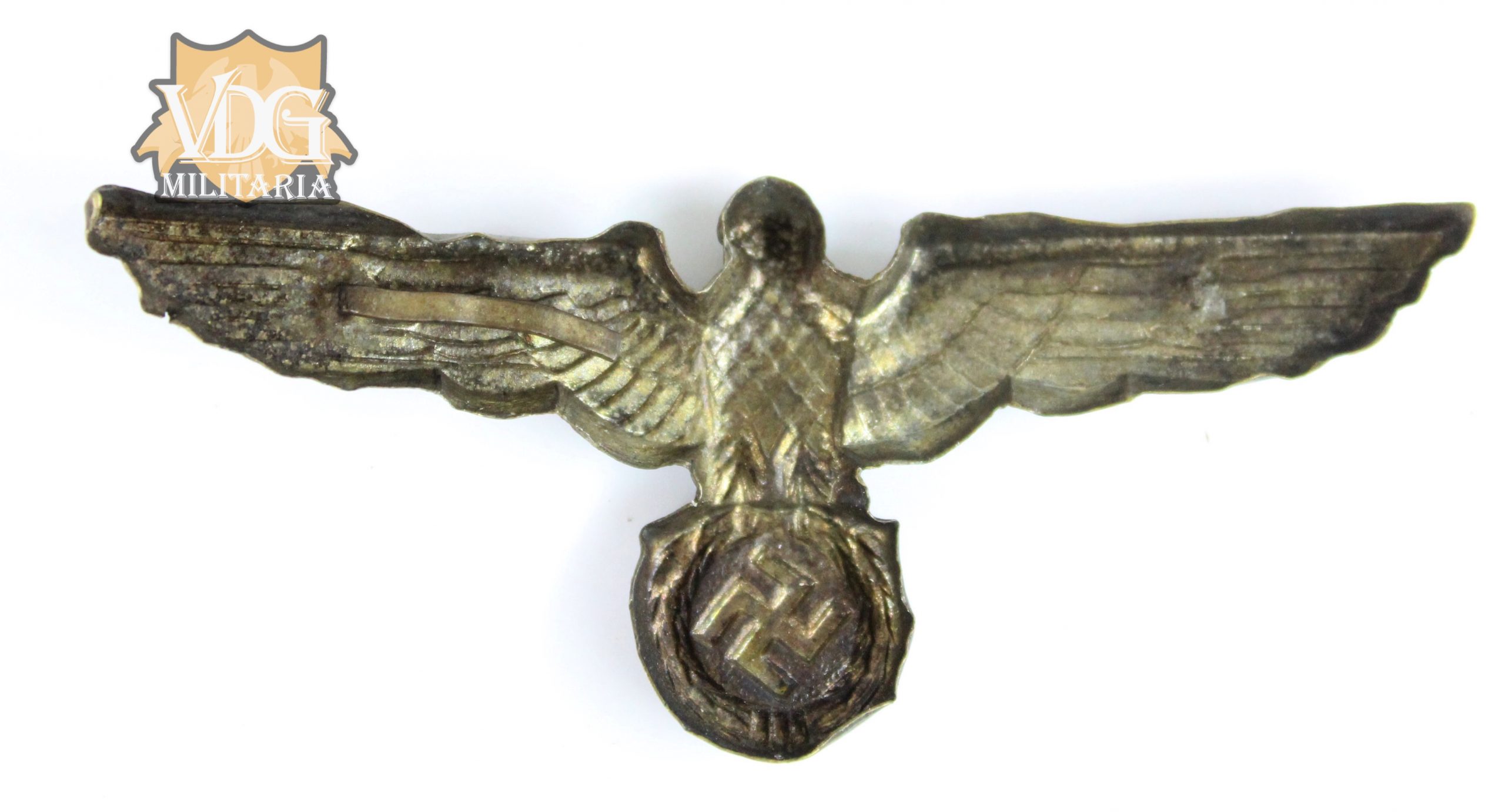 WW2 German Early Heer Metal Visor Eagle - Image 3