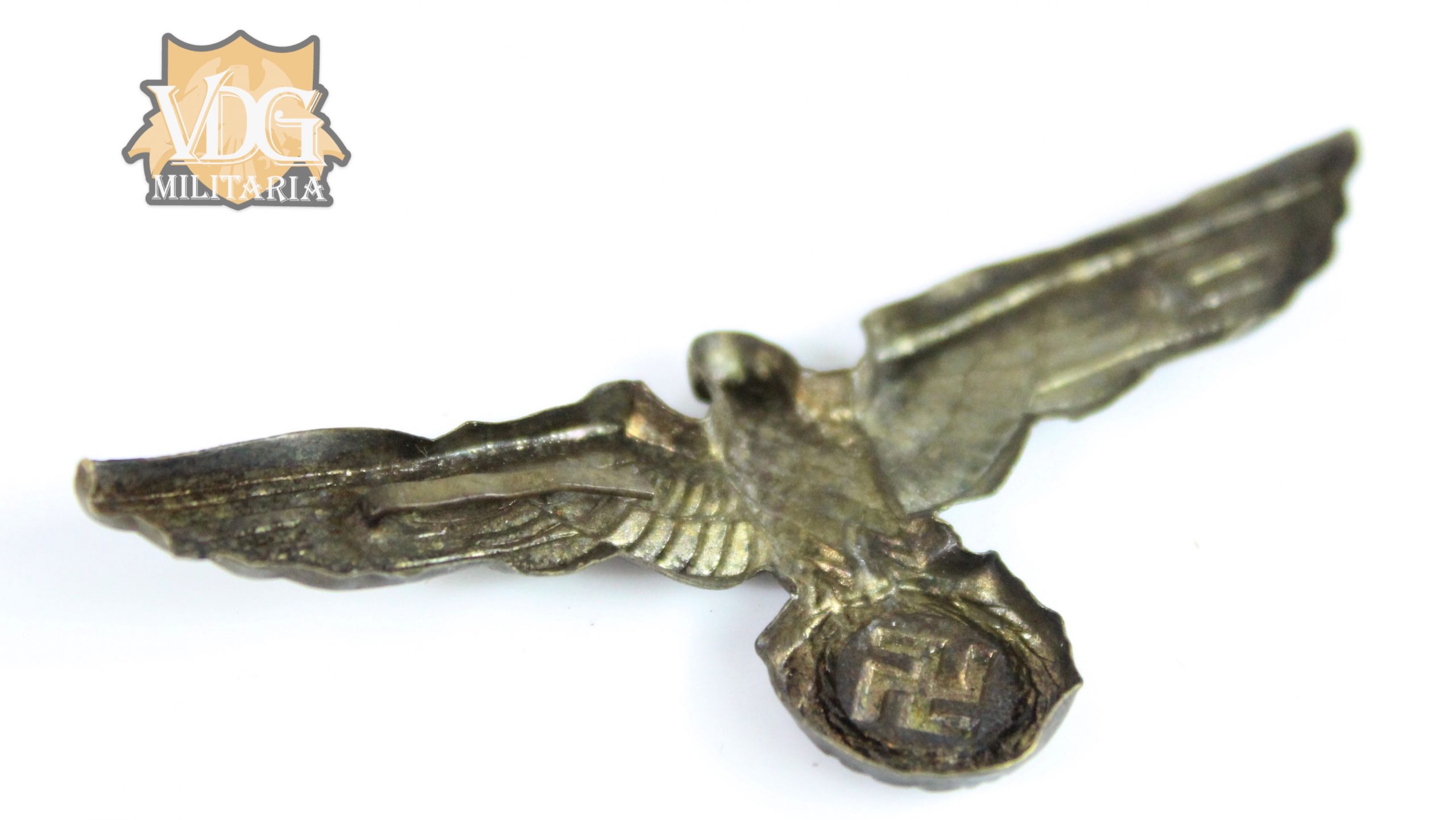 WW2 German Early Heer Metal Visor Eagle - Image 4