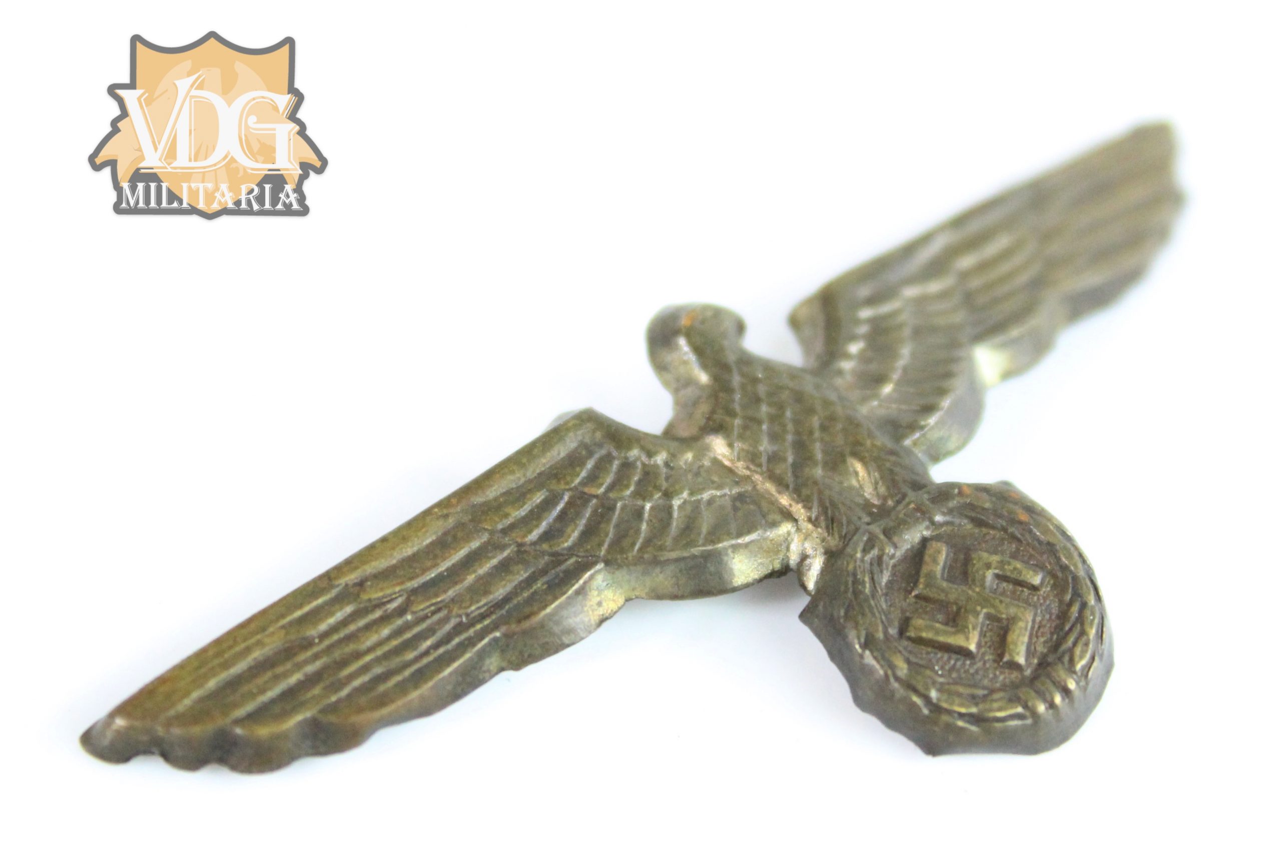 WW2 German Early Heer Metal Visor Eagle - Image 5