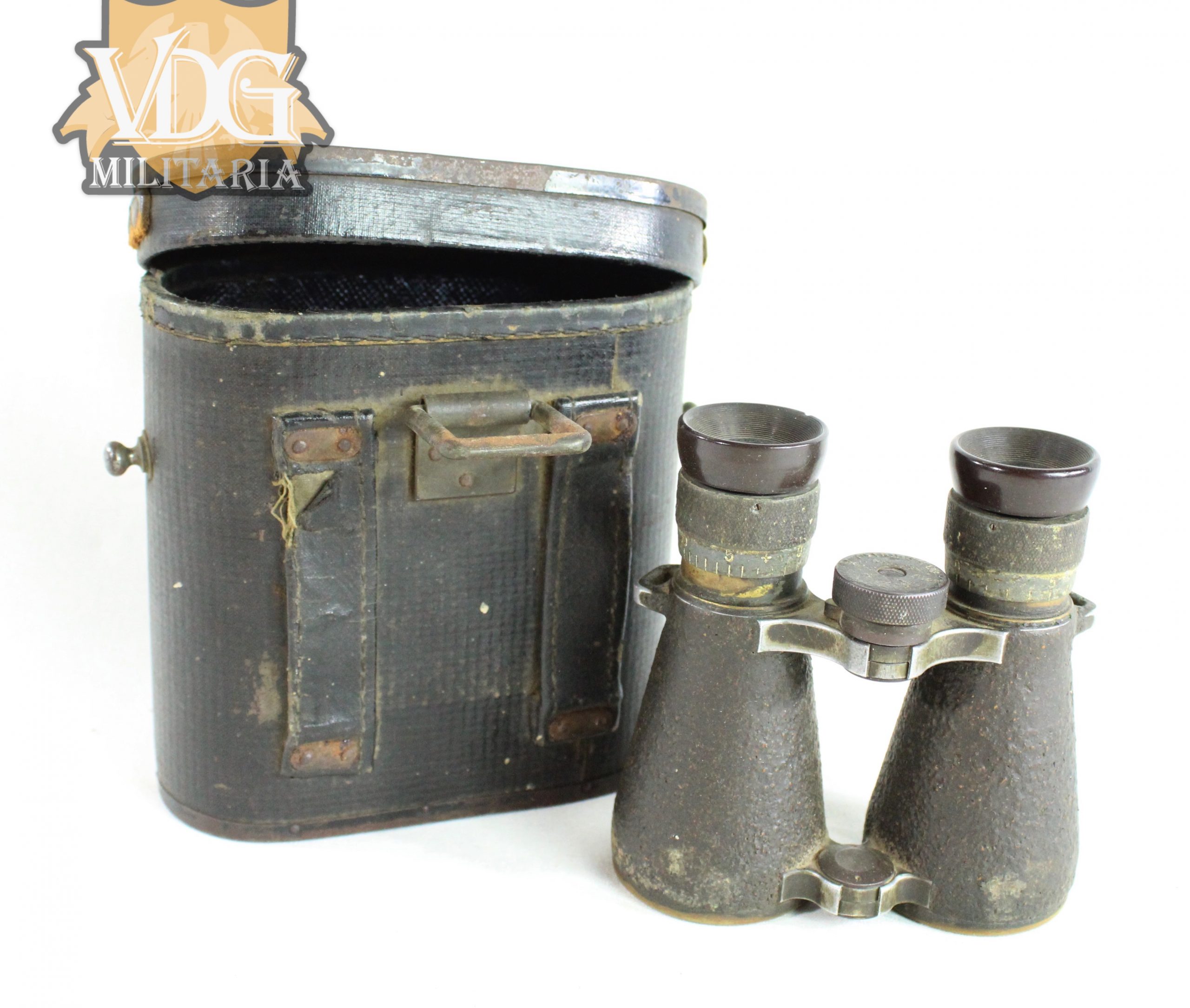 WW1 German Fernglas 08 Field Binoculars with Original Case