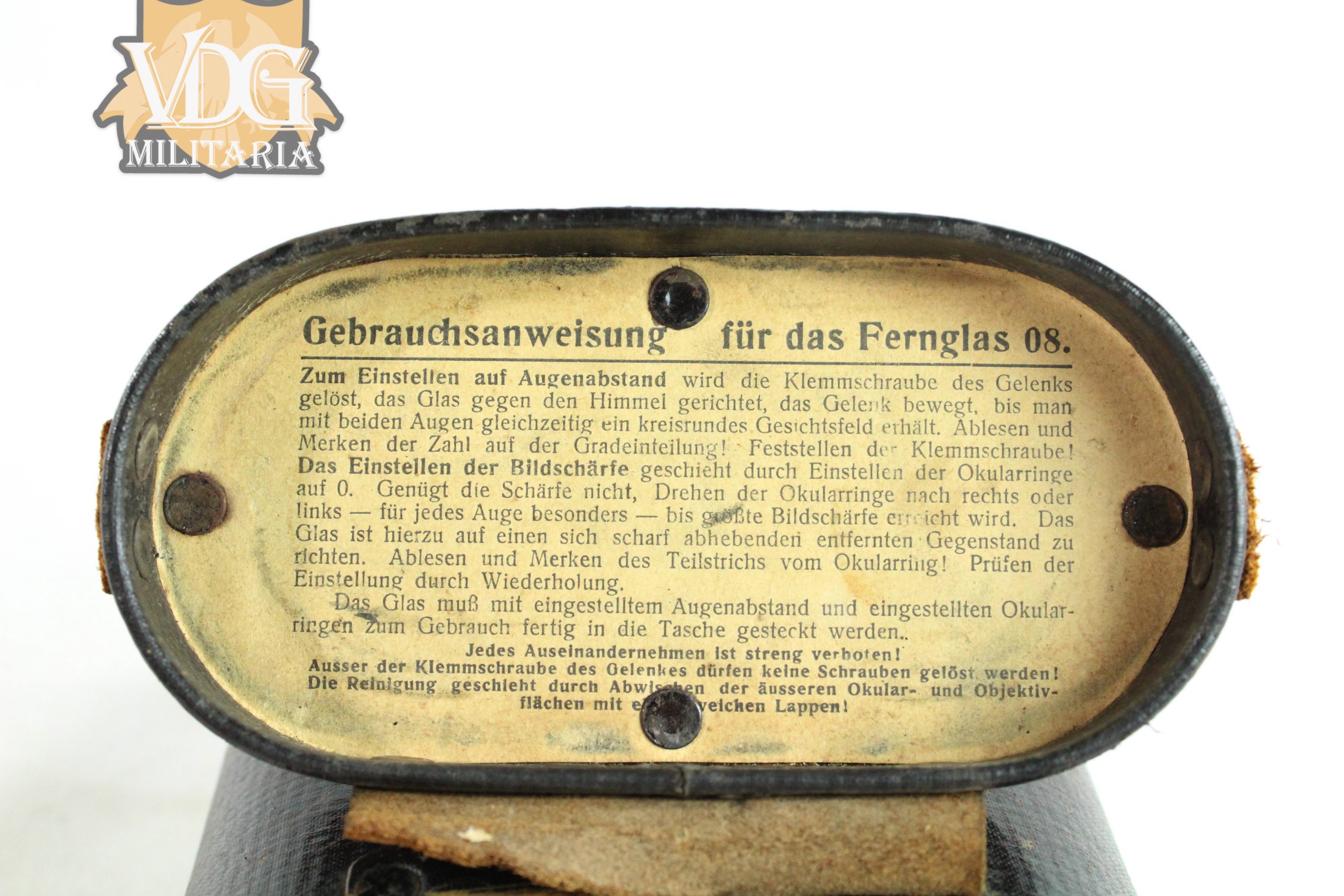 WW1 German Fernglas 08 Field Binoculars with Original Case - Image 16