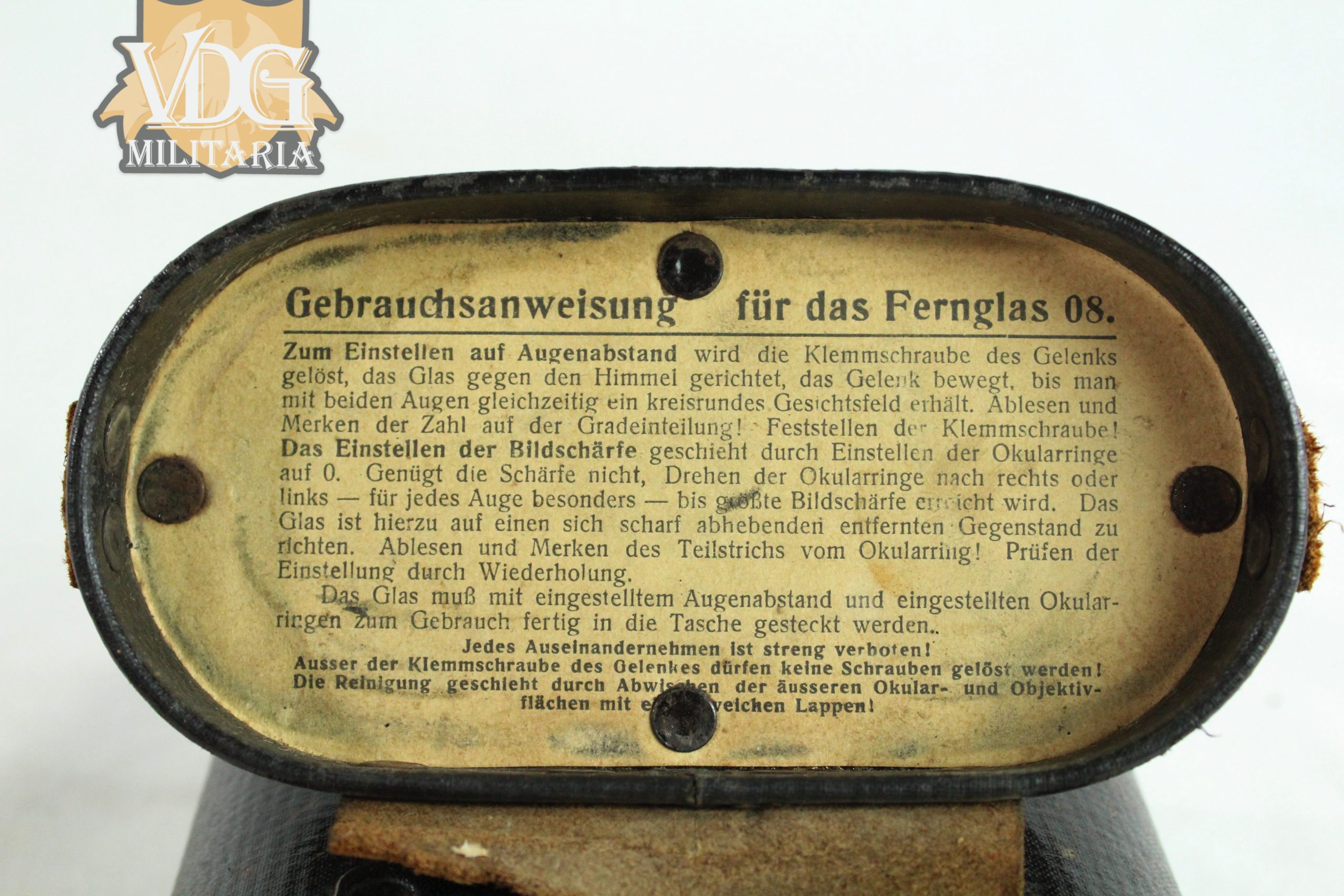 WW1 German Fernglas 08 Field Binoculars with Original Case - Image 17