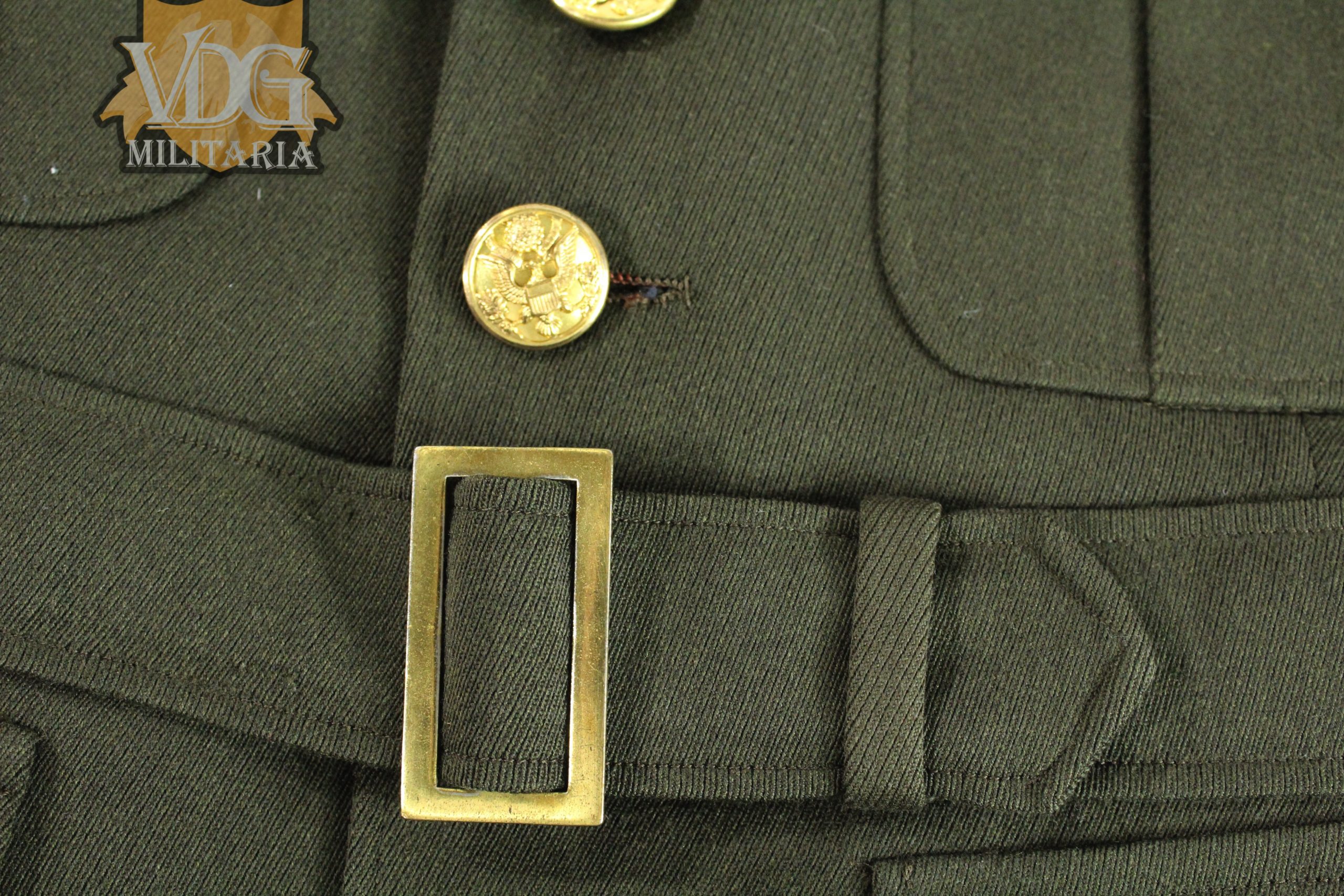 WW2 US Army 2nd Lieutenant Officer’s Class A Dress Jacket by Redman’s Tailors (Houston, Texas) with Size 6 ¾ Pinks Garrison Cap - Image 3