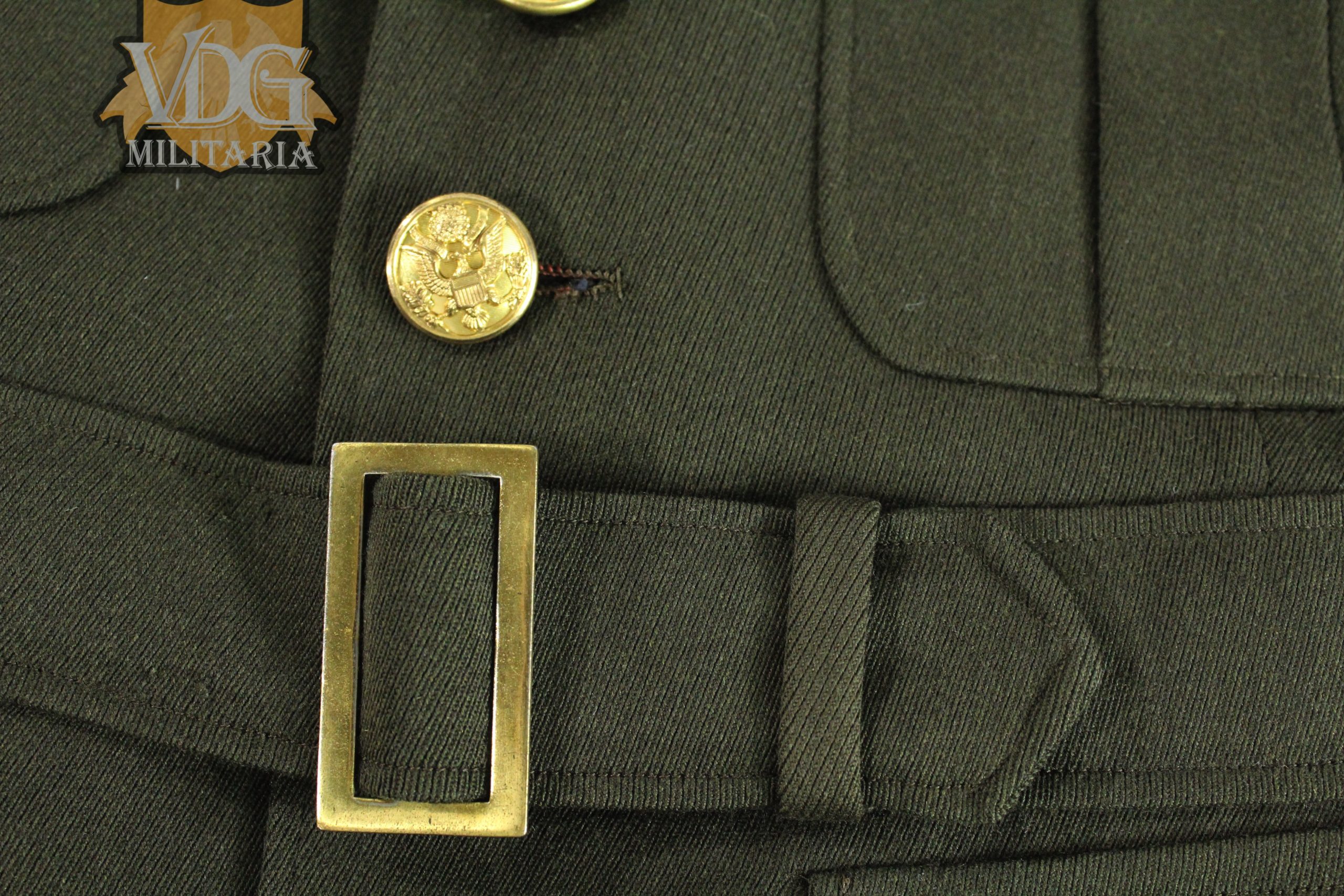WW2 US Army 2nd Lieutenant Officer’s Class A Dress Jacket by Redman’s Tailors (Houston, Texas) with Size 6 ¾ Pinks Garrison Cap - Image 4