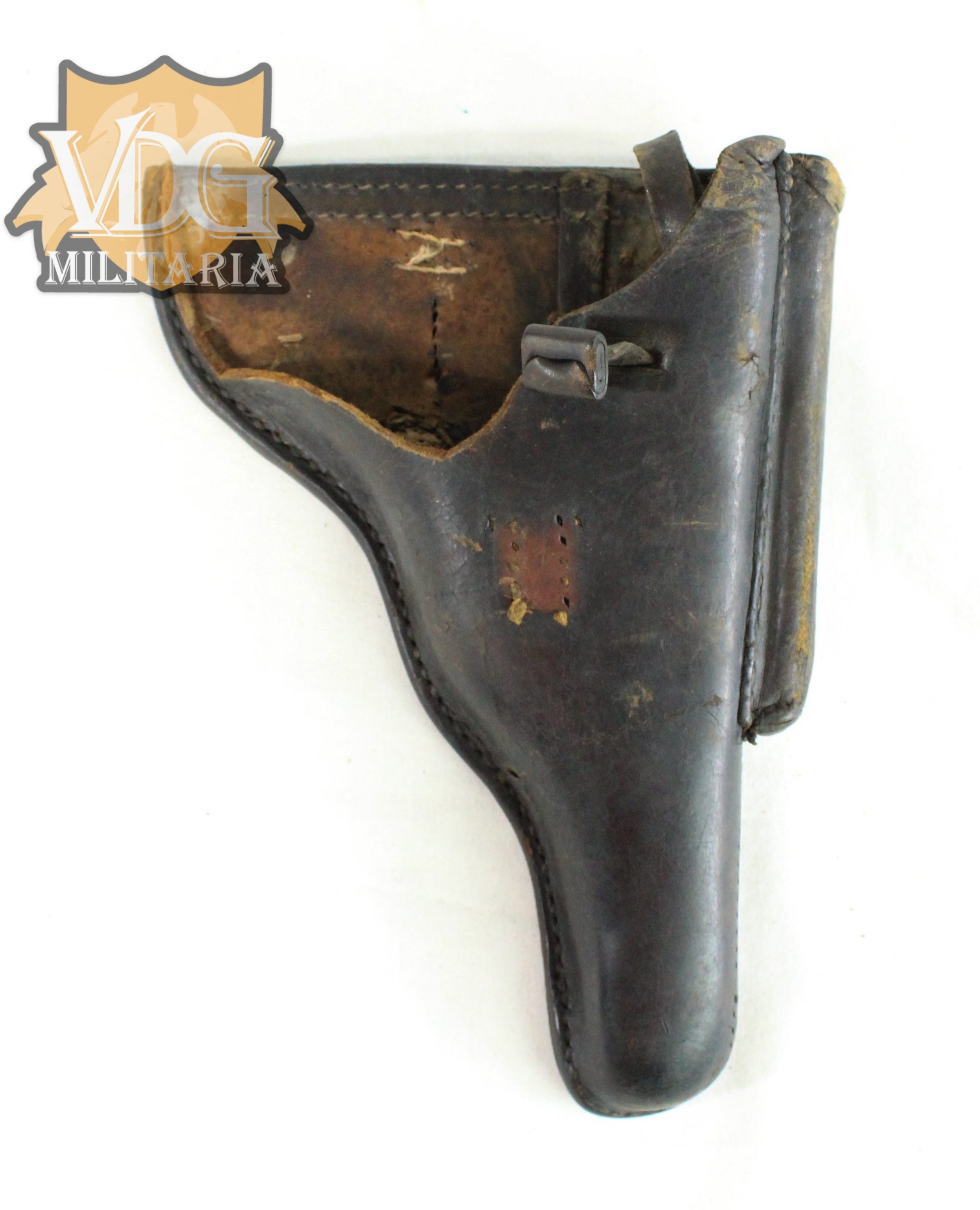 WW1 German Luger P08 Holster Black Leather 1918 Sanitäts-Staffel 298 Marked - Image 2