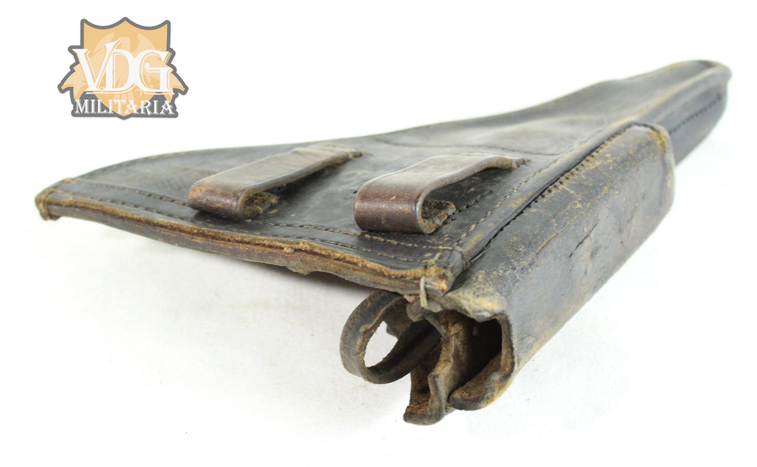 WW1 German Luger P08 Holster Black Leather 1918 Sanitäts-Staffel 298 Marked - Image 7