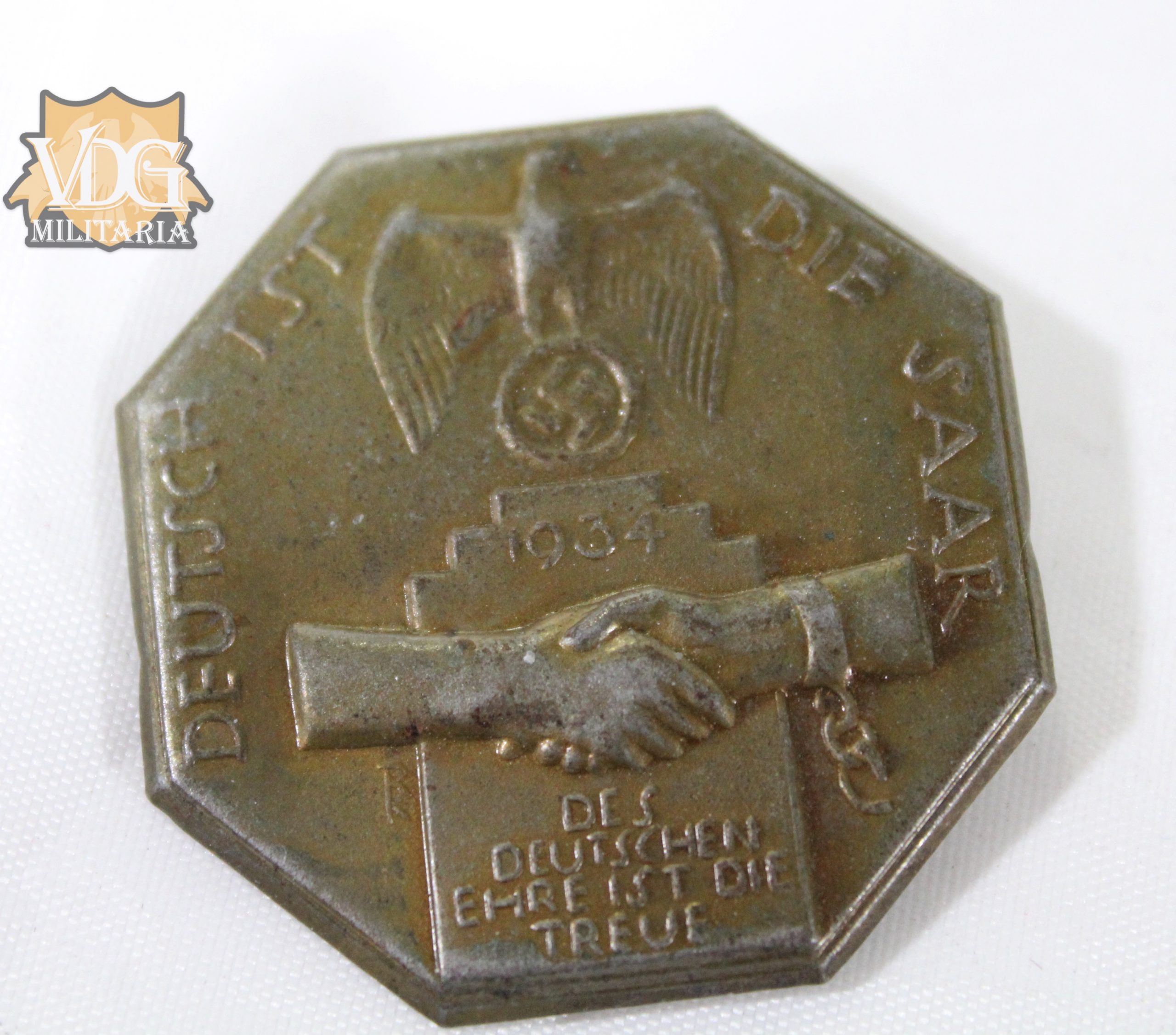 WW2 German “Deutsch Ist Die Saar” 1934 Tinnie