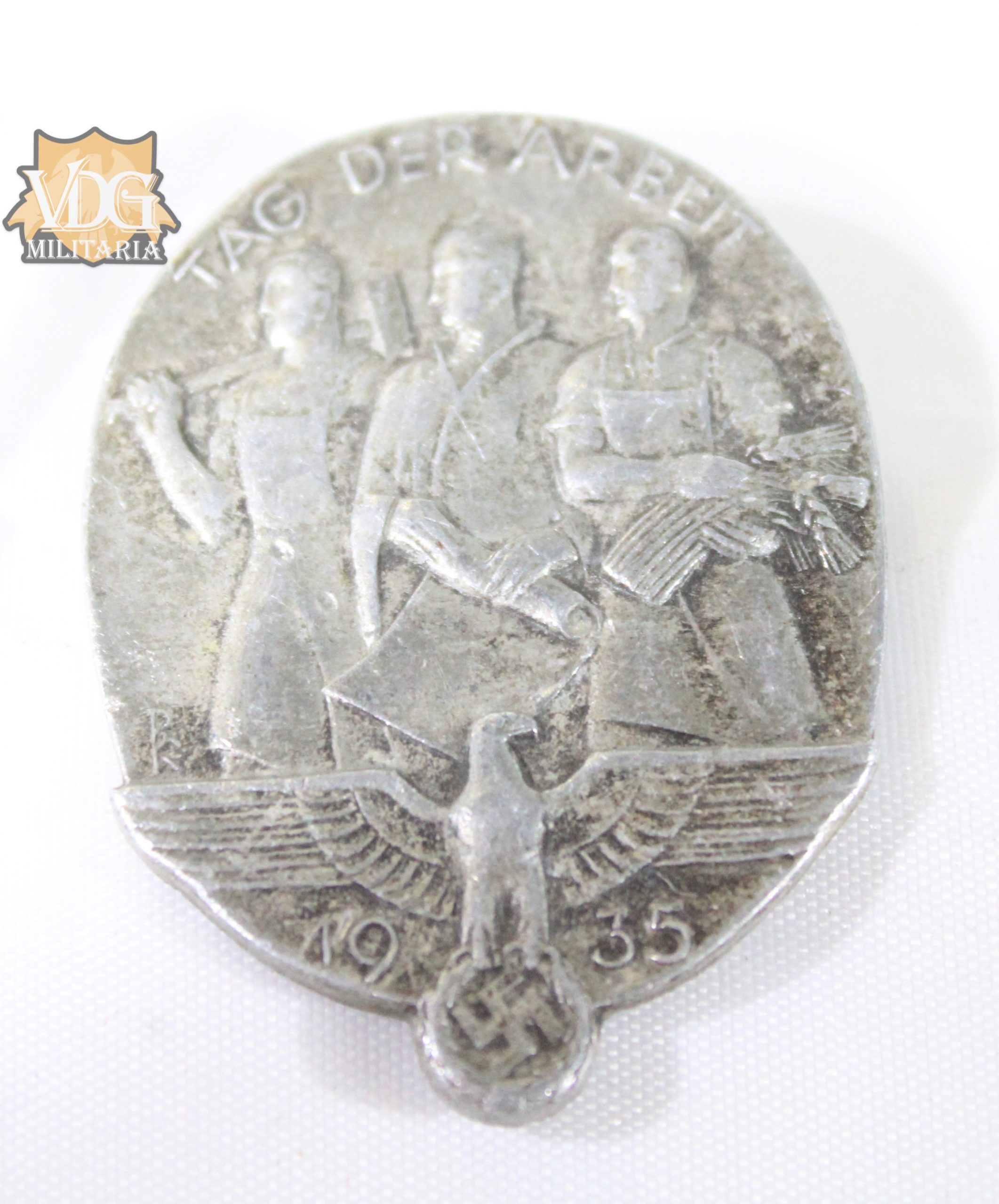 WW2 German Tag Der Arbeit 1935 Tinnie-Adolf Besson Schwäb Gmünd
