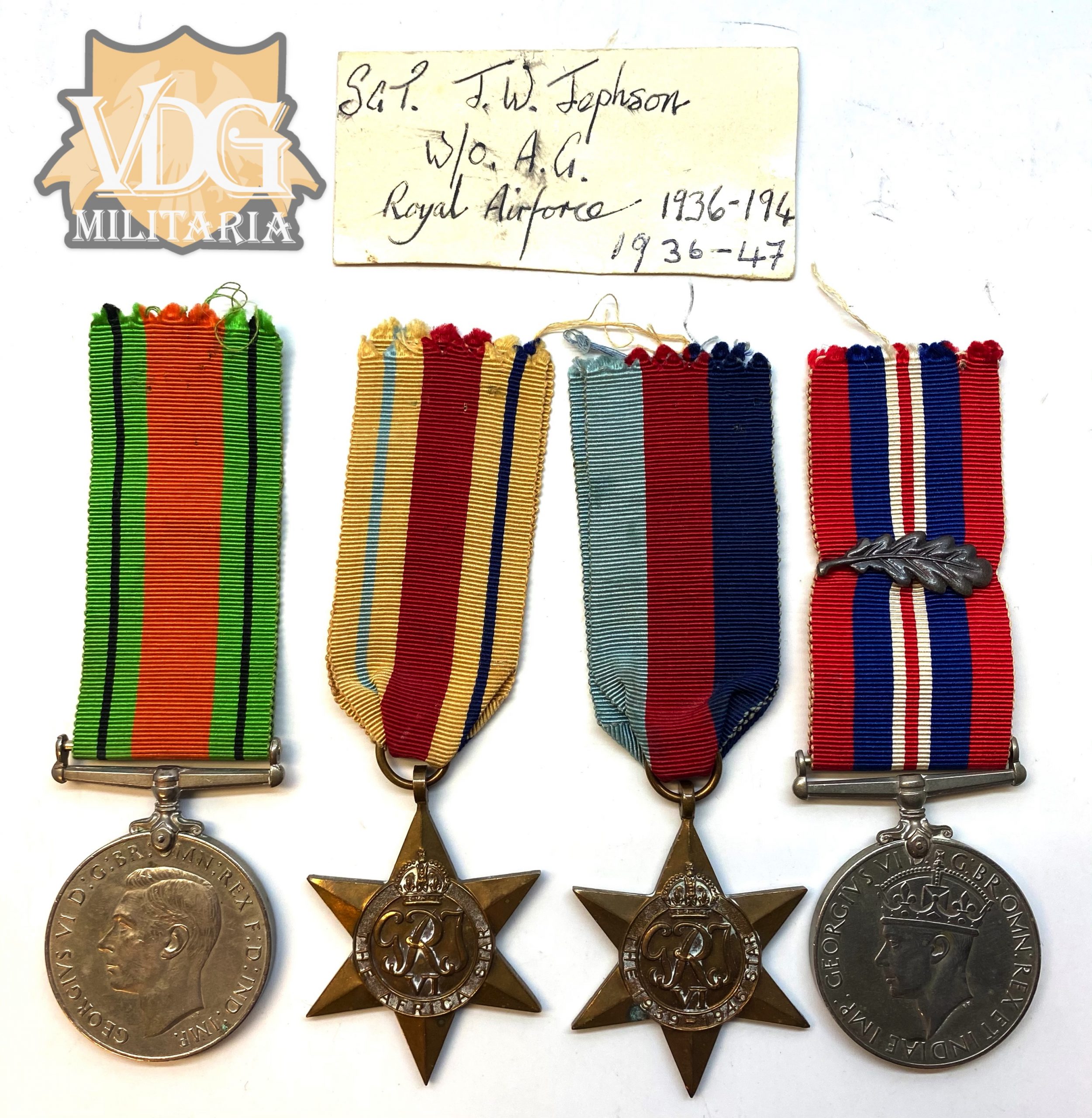 WW2 British RAF Grouping to SGT. J.W. Jepson W/O A.G.