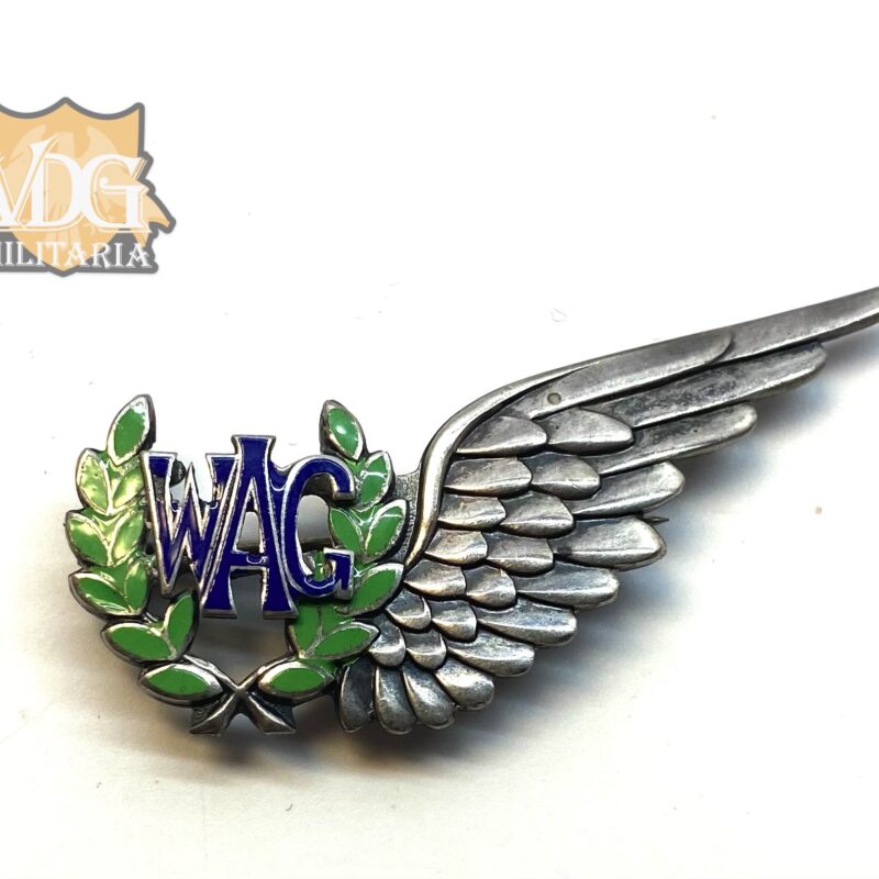 WW2 British W.A.G. Wireless Air Gunners Birks Sterling Silver Wings-Engraved & Named 1943