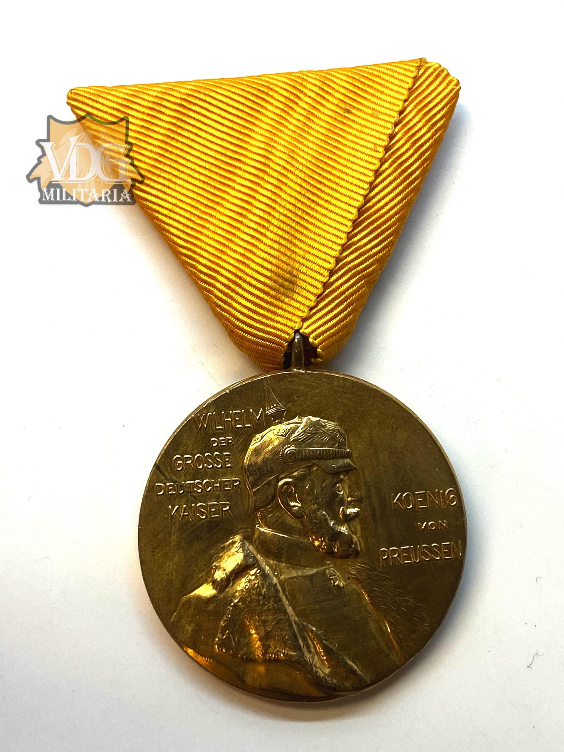 1897 German Kaiser Wilhelm Memorial Medal with Trifold Ribbon (Kaiser Wilhelm-Erinnerungsmedaille)