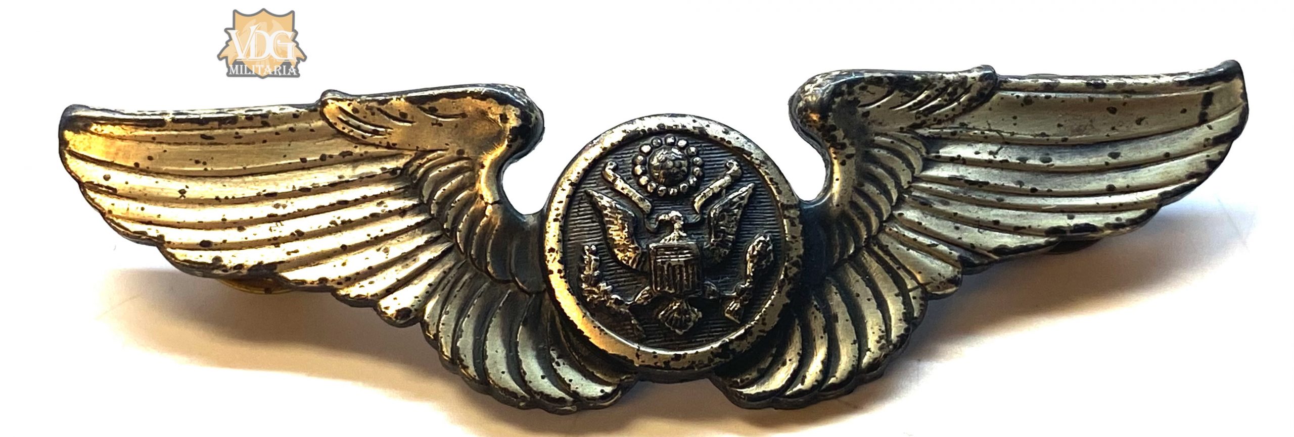WW2 Era US Army Air Force Aircrew Wings Badge Clutch-back