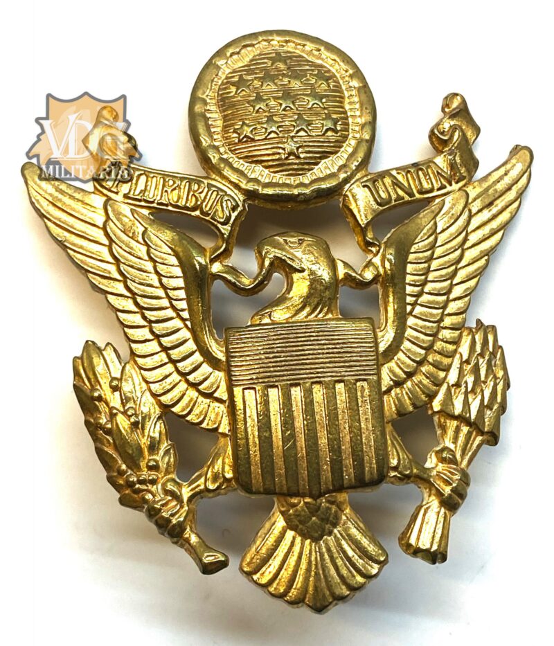 WW2 Era US Army Metal Officers Visor Insignia Badge