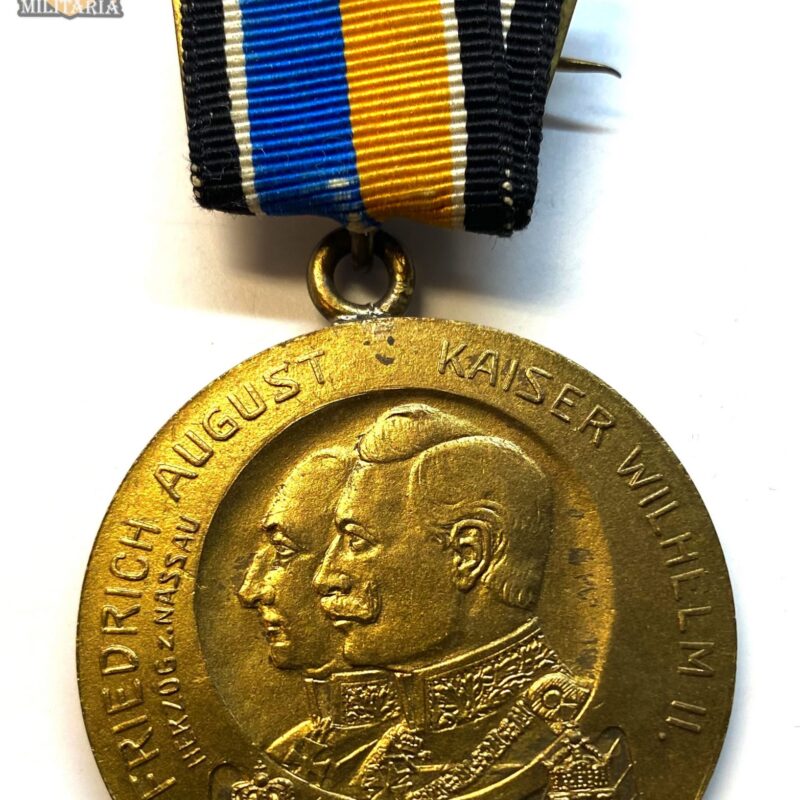 Pre WW1 German Medal For The 100th Anniversary Of The 1st Nassau Infantry Regiment, Number 87 Company 1809-1909