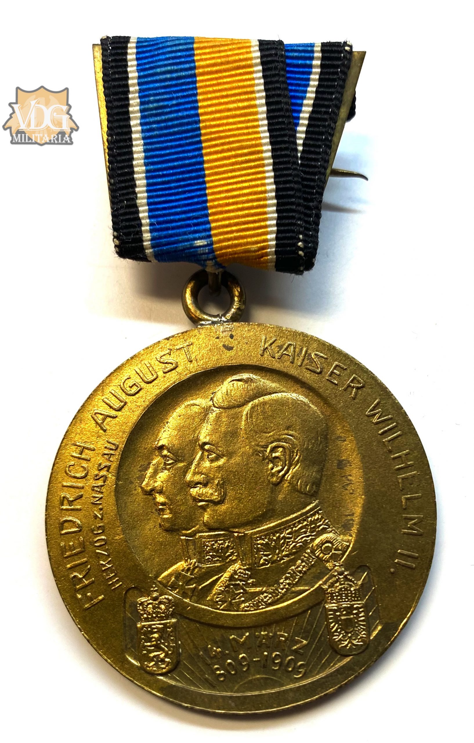 Pre WW1 German Medal For The 100th Anniversary Of The 1st Nassau Infantry Regiment, Number 87 Company 1809-1909