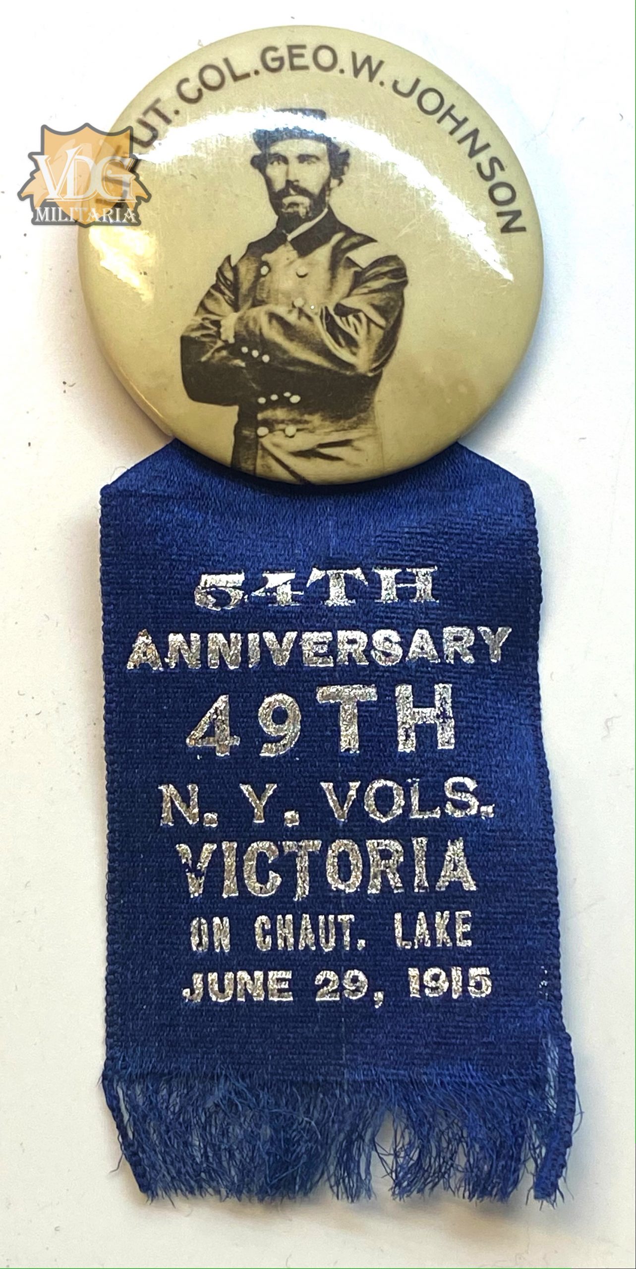 US Civil War Union Veterans 54th Anniversary 49th New York Volunteers 1915 Ribbon