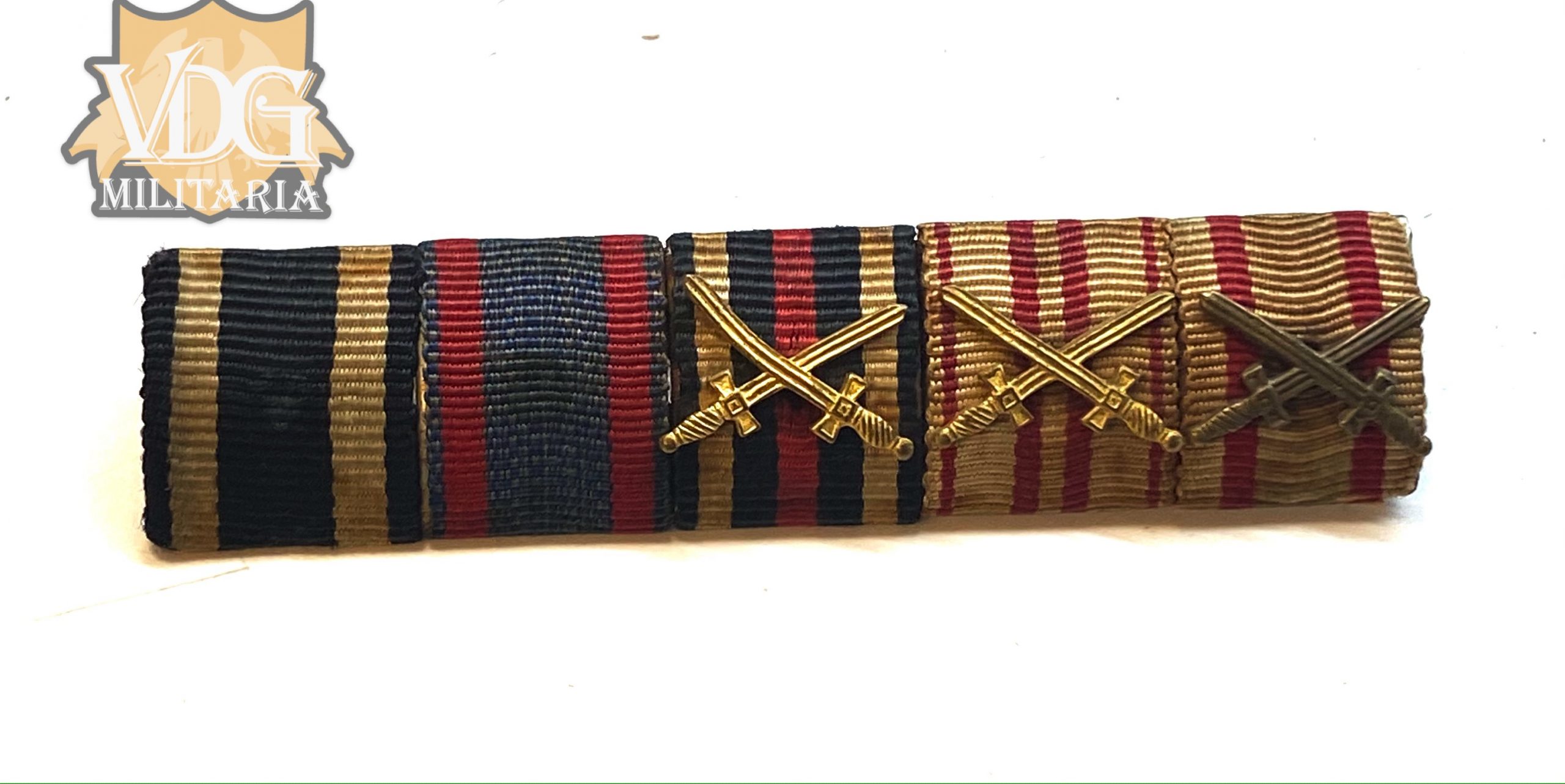 WW1 German 5-Place Ribbon Bar with Oldenburg and Austro-Hungarian Awards