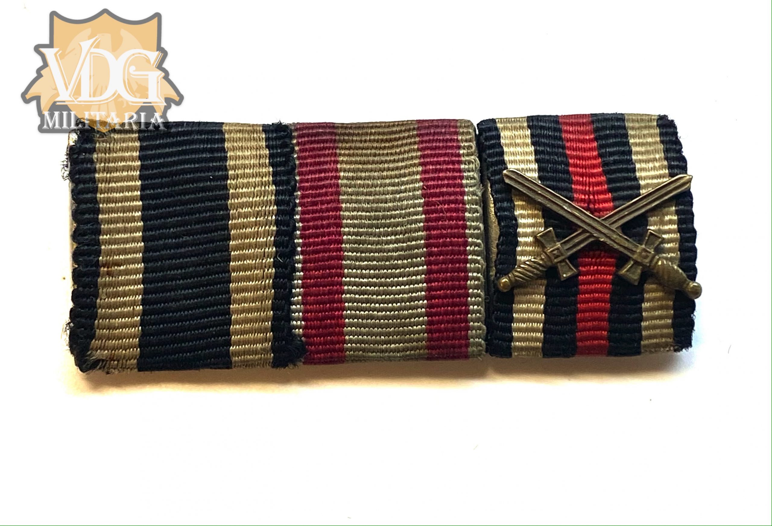 WW1 German Ribbon Bar-WW1 German Ribbon Bar-EK2, Hessen Bravery, Hindenburg Cross