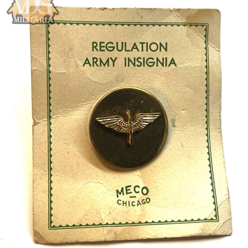 WW2 US Army Air Force NOS Enlisted Aviation Collar Disc MeCo Chicago
