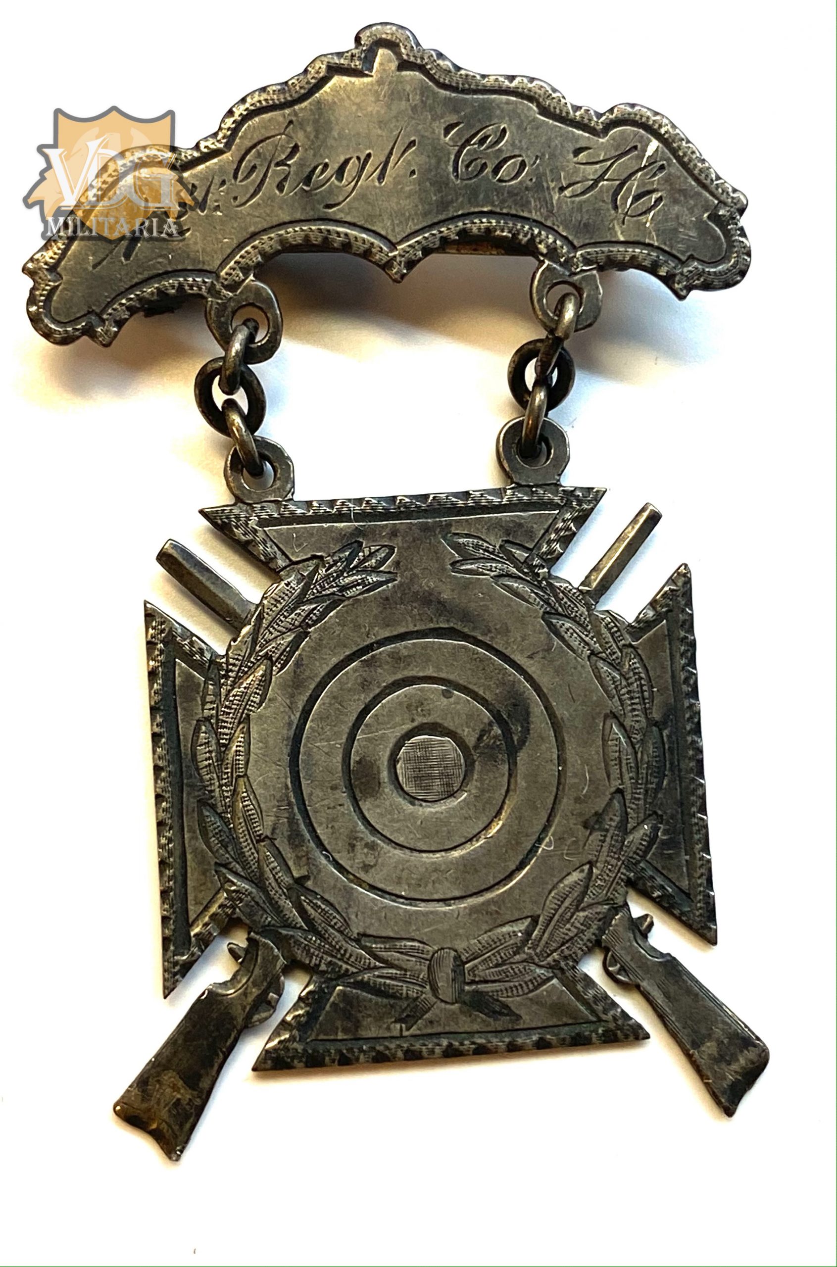 Spanish American War Era 1st Infantry Company "H" 1893 Marksman Medal