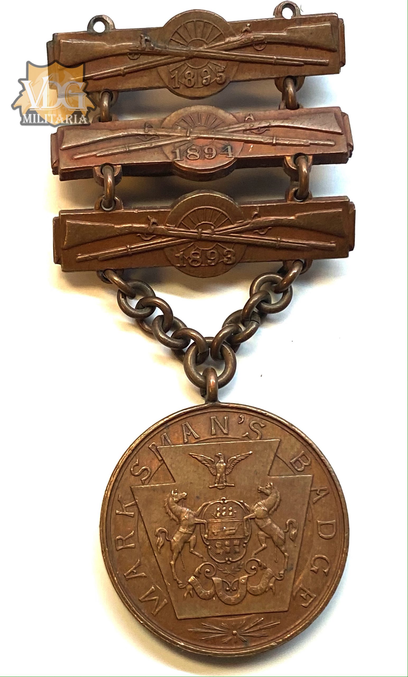 Pensilvania National Guard NGP Marksman Badge 1893,4,5