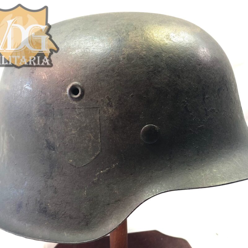 WW2 German Waffen-SS CKL 66 M42 Helmet (4677) Helmet with Outline of Rune Shied-Size 58 Liner