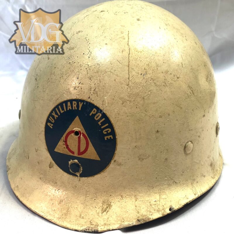 US Civil Defense Auxiliary Police CD M1 Painted WW2 Era CAPAC Helmet Liner