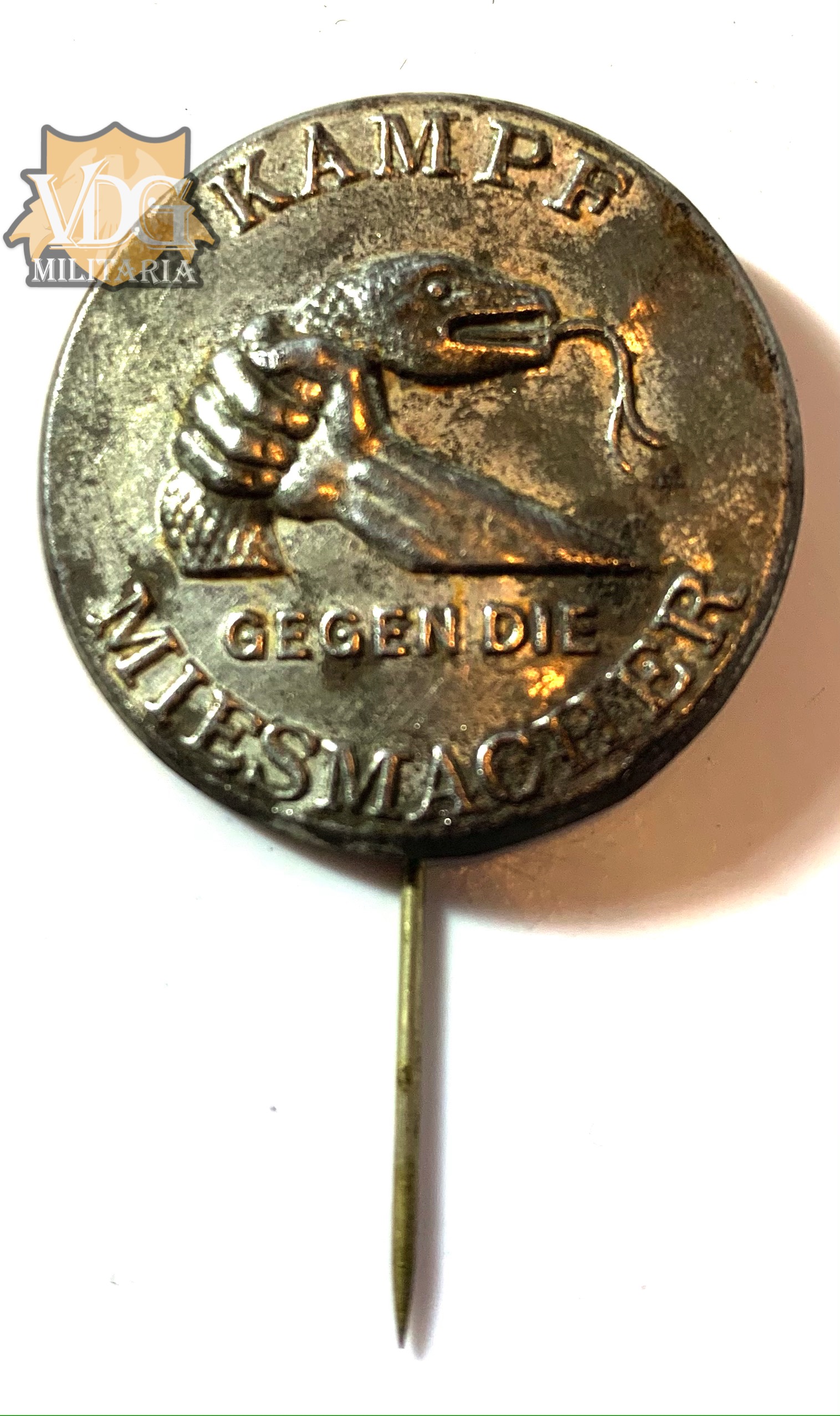 WW2/Interwar Era German "kampf gegen die miesmacher" Tinnie