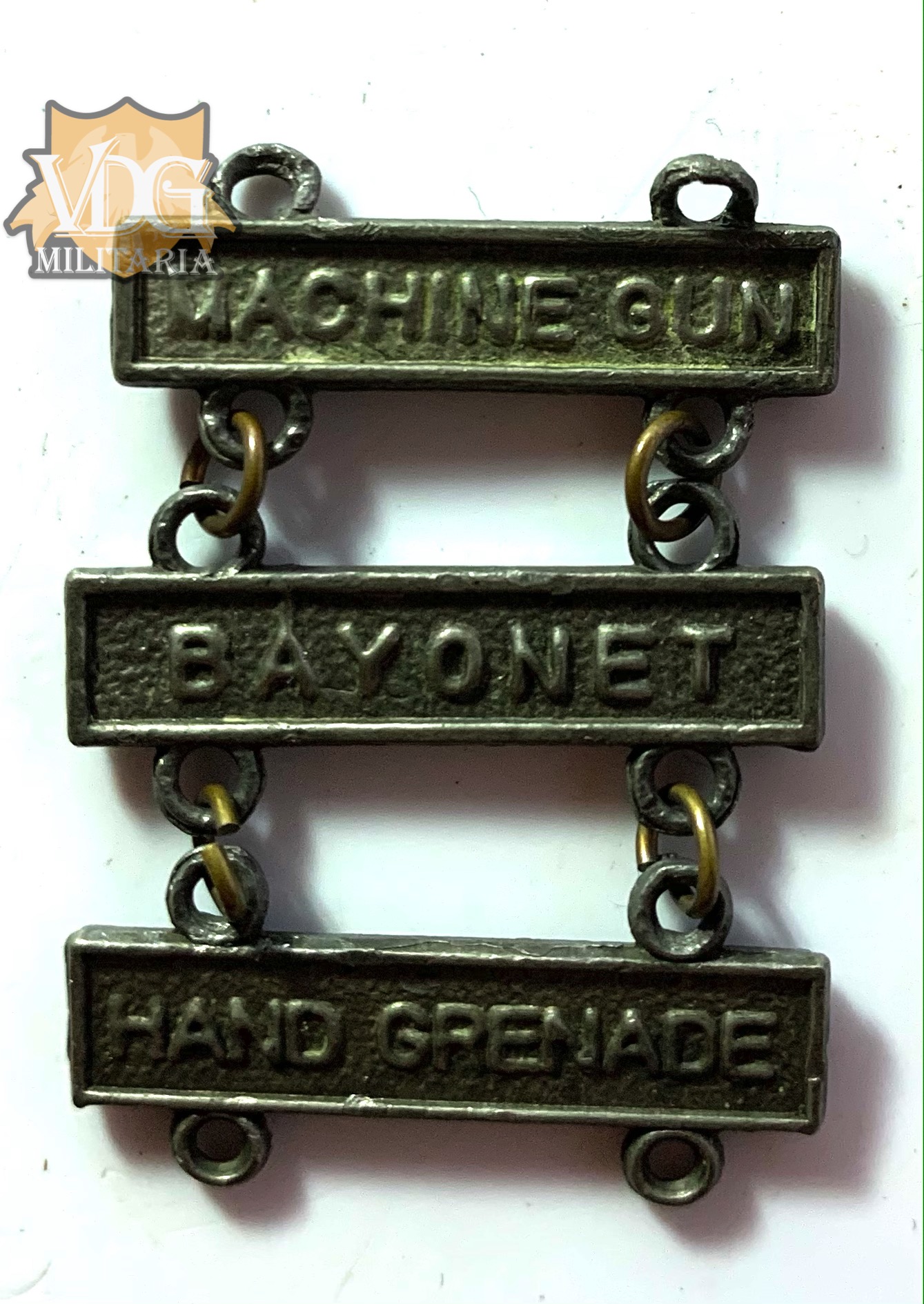 WW2 Era US Army Marksmanship Bars MG-Bayonet-Grenade