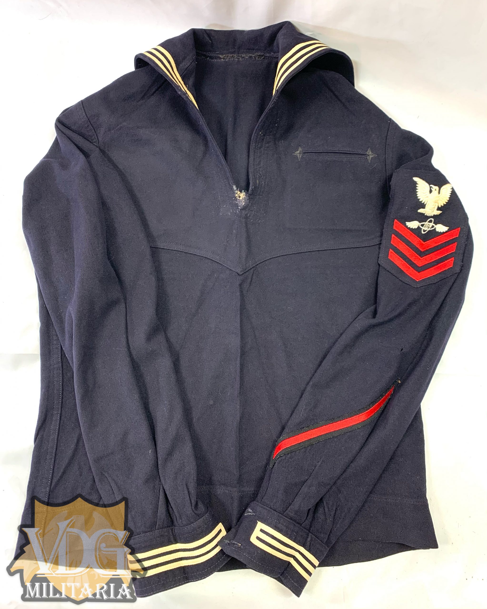 WW2 Era US Navy Blue Wool Jumper Aviation Electronics Technician Petty Officer, First Class